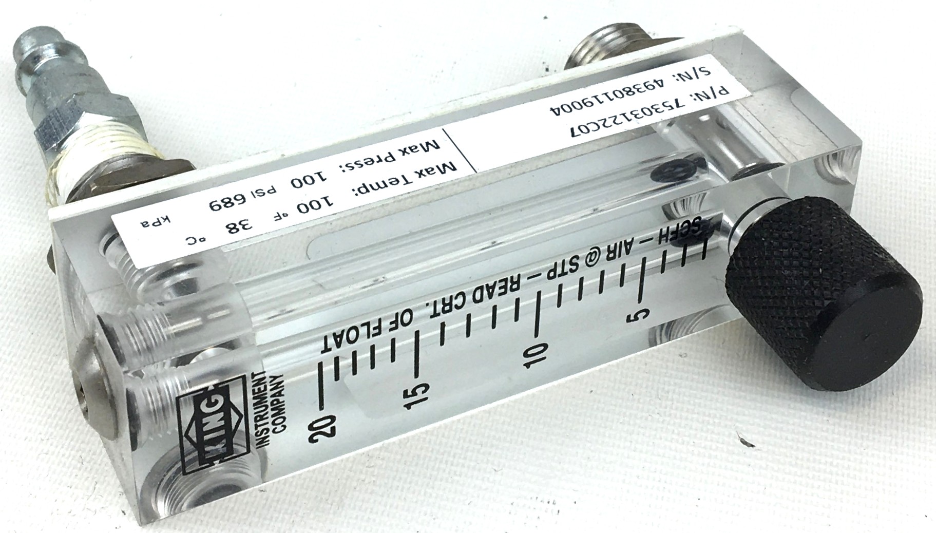 Used King 7530 Series Rotameter (75mm/3")