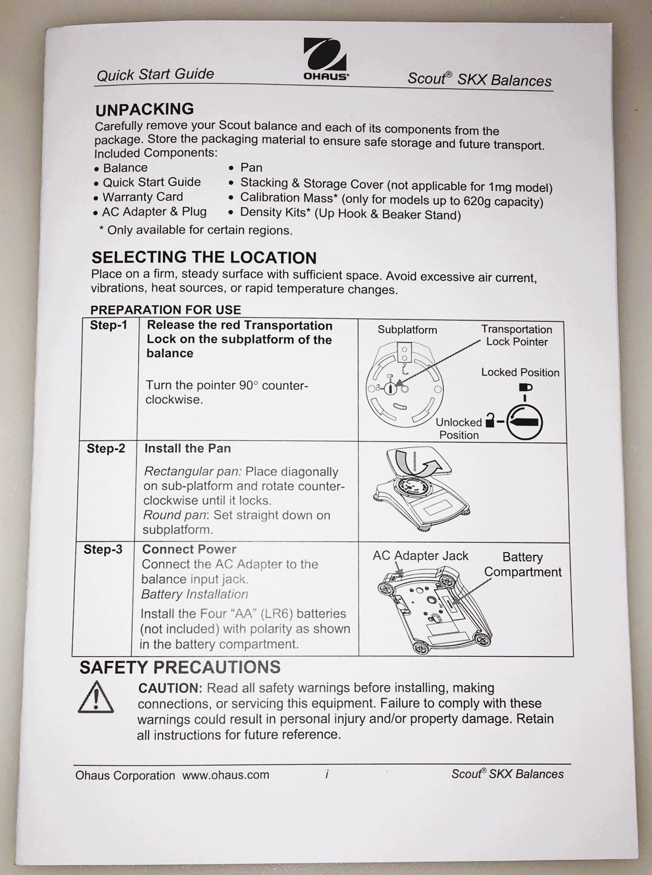 New Open Box Ohaus Scout SKX 2201 Portable Balance (2200g x 0.1g)