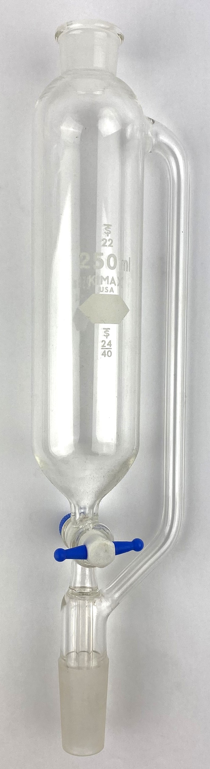 Used Corning PYREX 6389 (or Equivalent) 250mL Pressure-Equalizing Addition Funnel