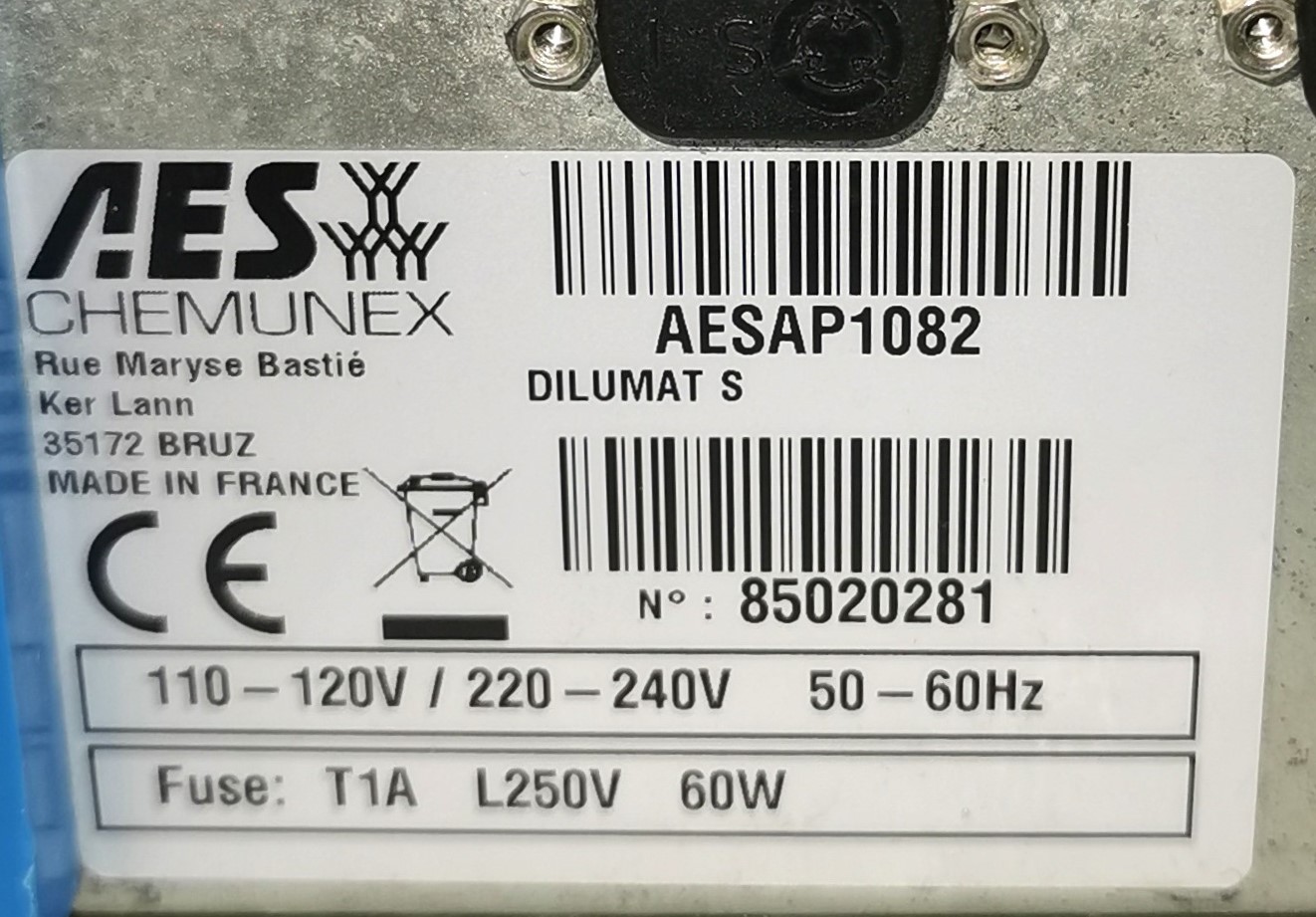 As is AES Dilumat S (AESAP1082) Gravimetric Diluter
