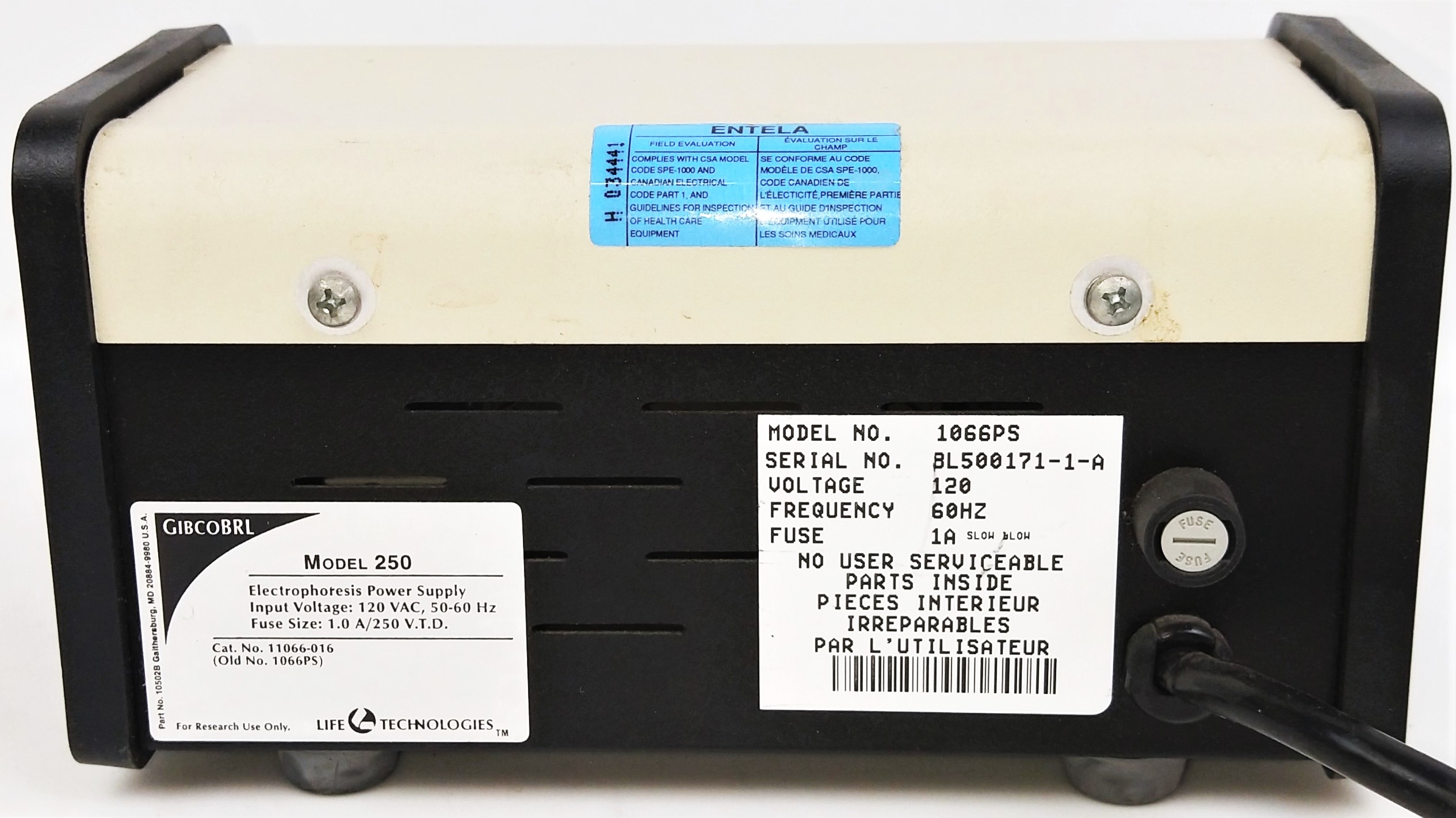 Used Gibco BRL 250 Electrophoresis Power Supply