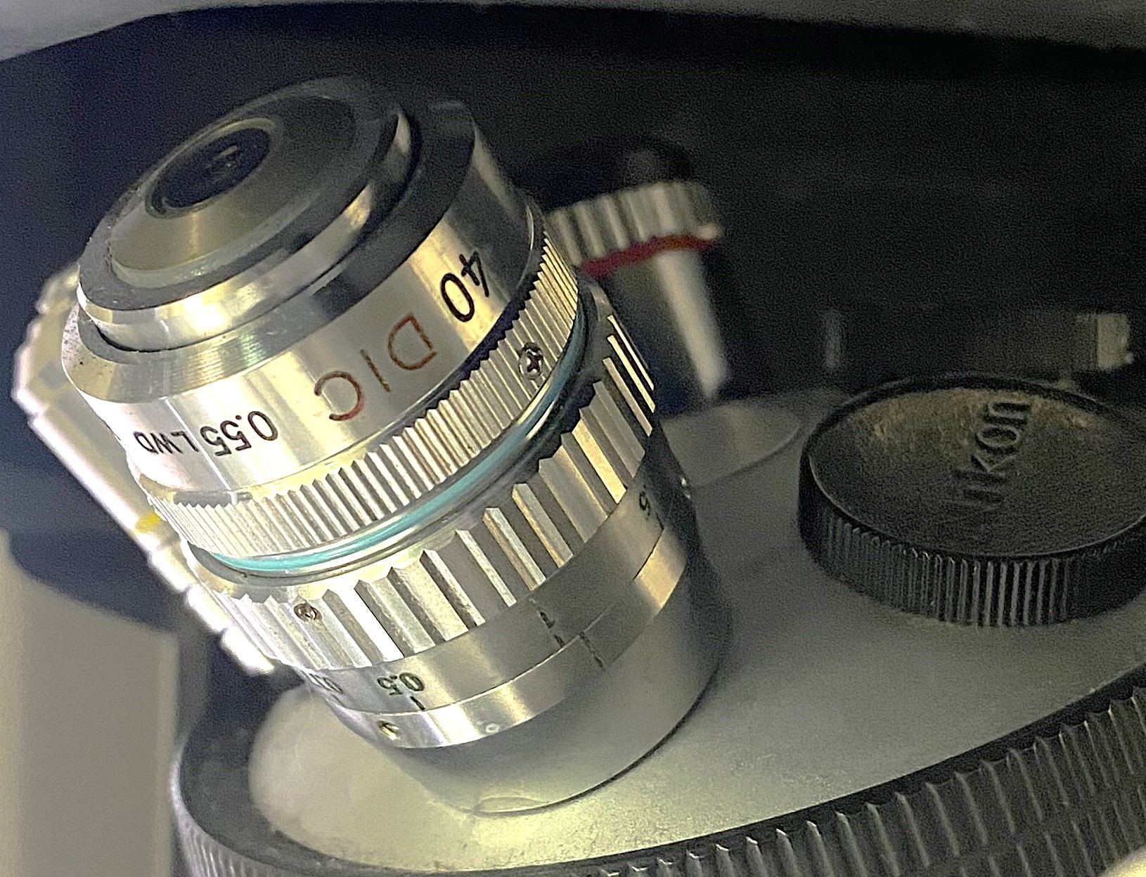 Used Nikon Diaphot TMD Inverted, Phase-Contrast Microscope with Micromanipulators (40X to 400X)