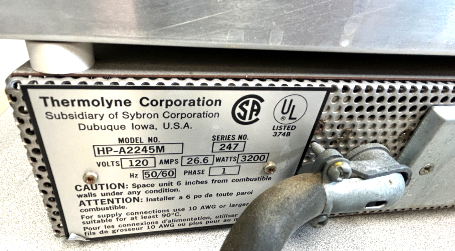 Used Thermolyne Type 2200 (HP-A2245M) Aluminum Top Hot Plate (24" x 12" Plate)