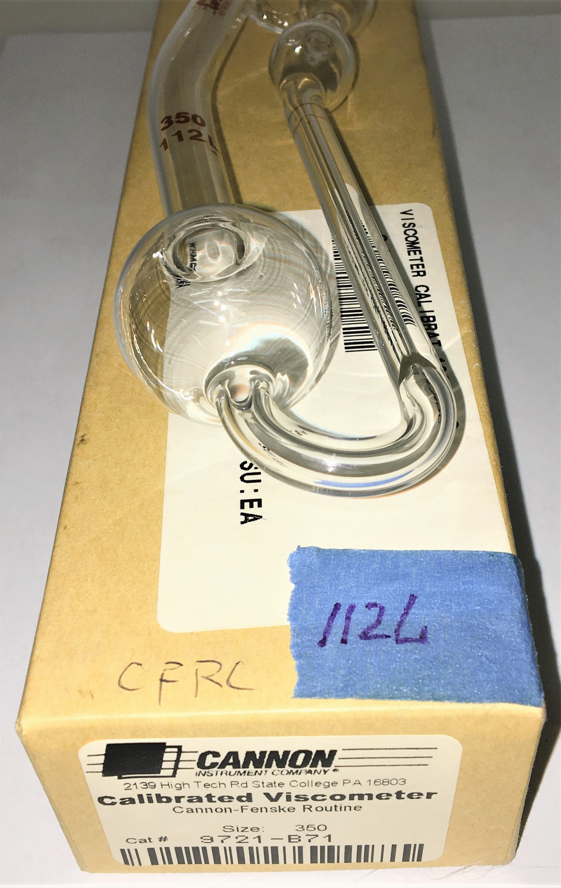 New Open Box Cannon-Fenske CFRC-350 (9721-B71) Certified Routine Viscometer Tube (Size 350)