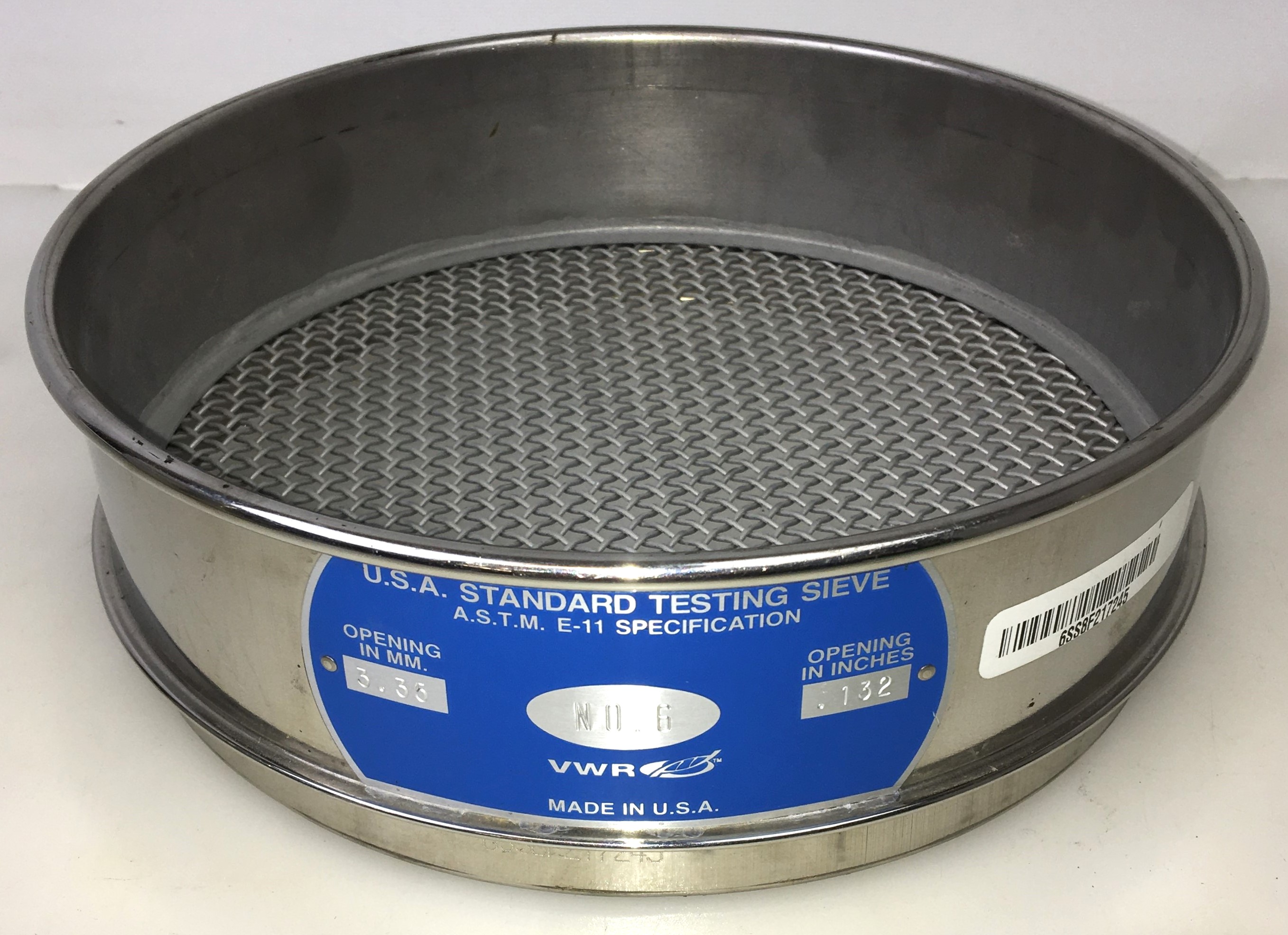 Used VWR Stainless Steel Sieve Kit - 8" Diam (Set of 4)