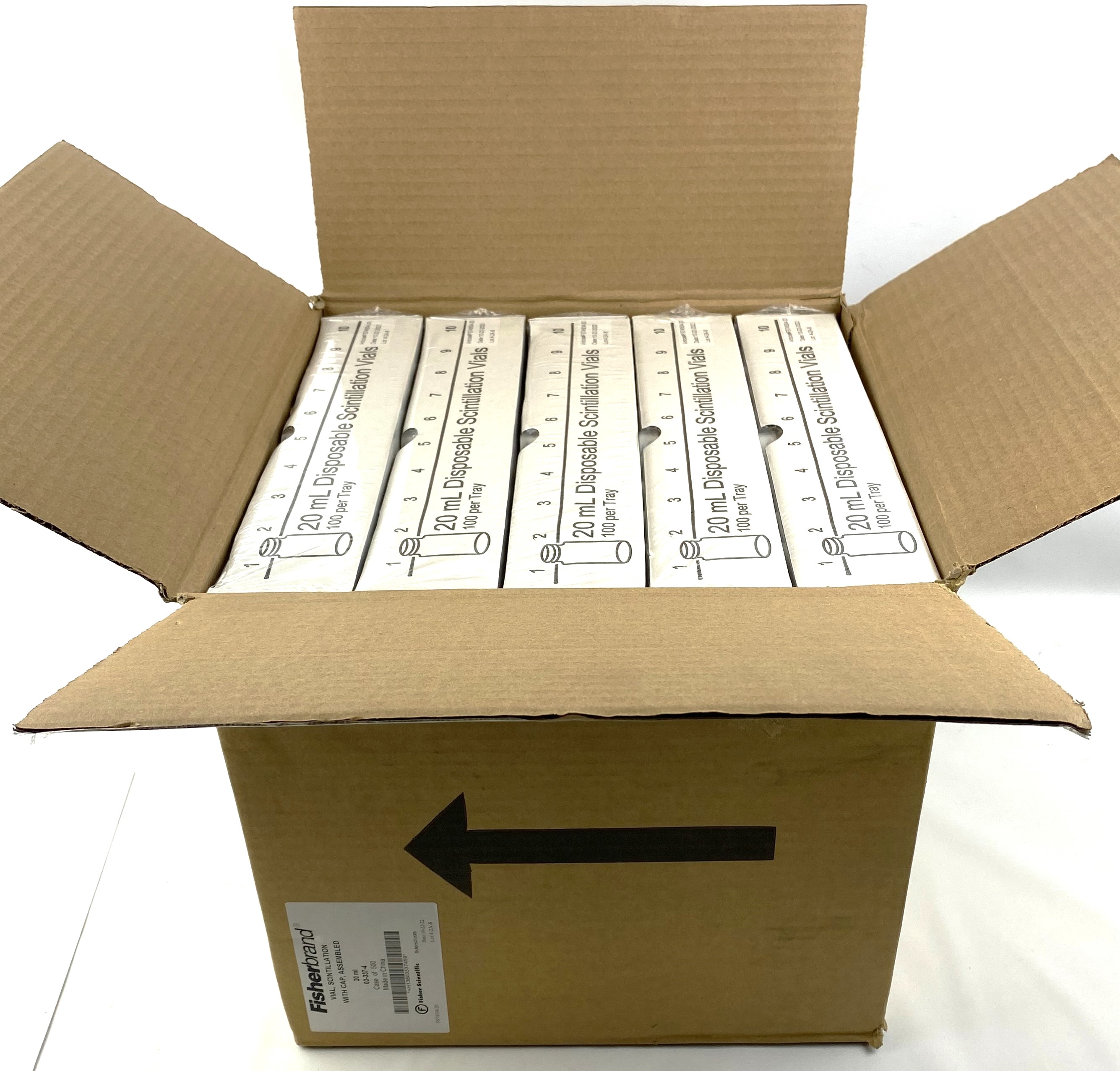 New Fisherbrand / VWR Clear 20mL Scintillation Vials with Cap (Box of 500)