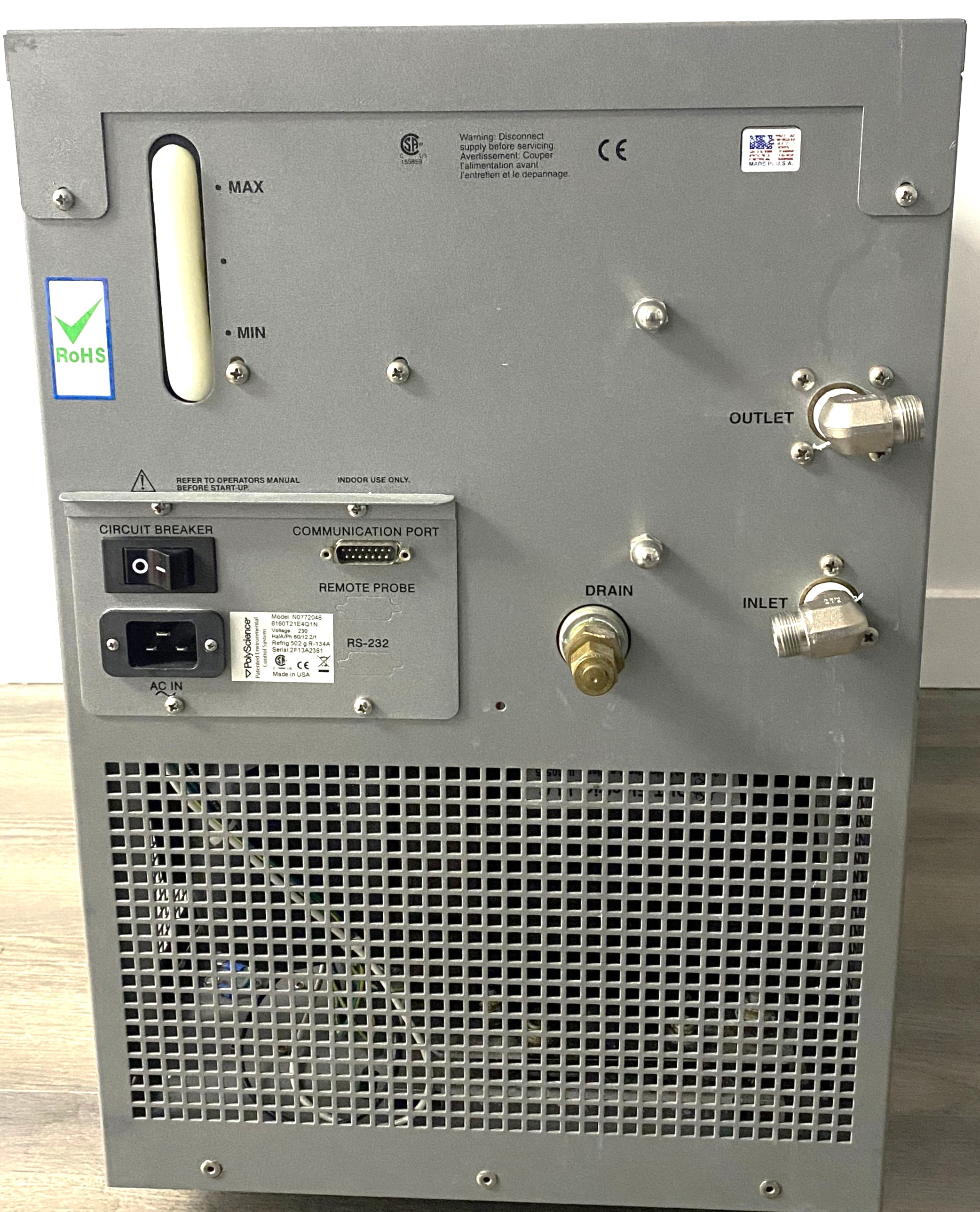 Used PolyScience WhisperCool N0772046 Recirculating Chiller