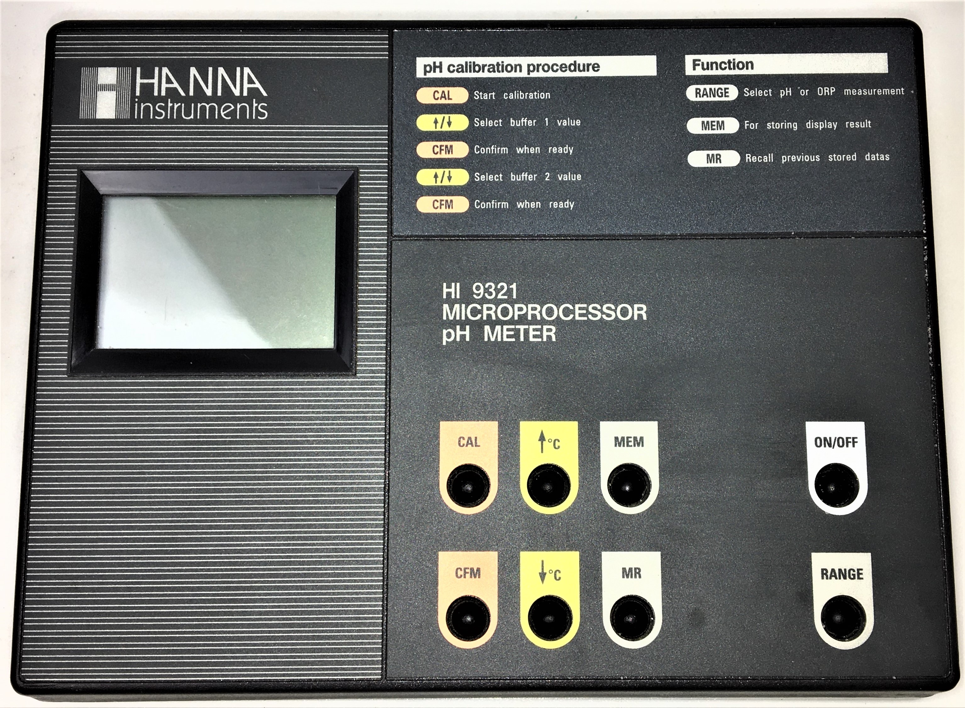 Used Hanna HI 9321 Benchtop pH Meter with New Electrode and Support Stand