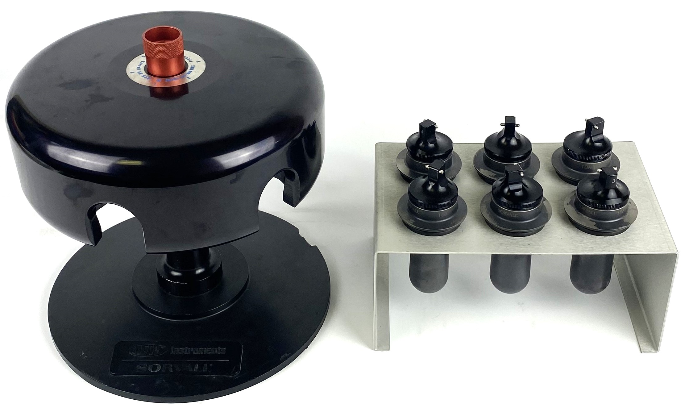 Used Sorvall (DuPont) AH-628 Swing-Out Rotor with Rack of Tubes