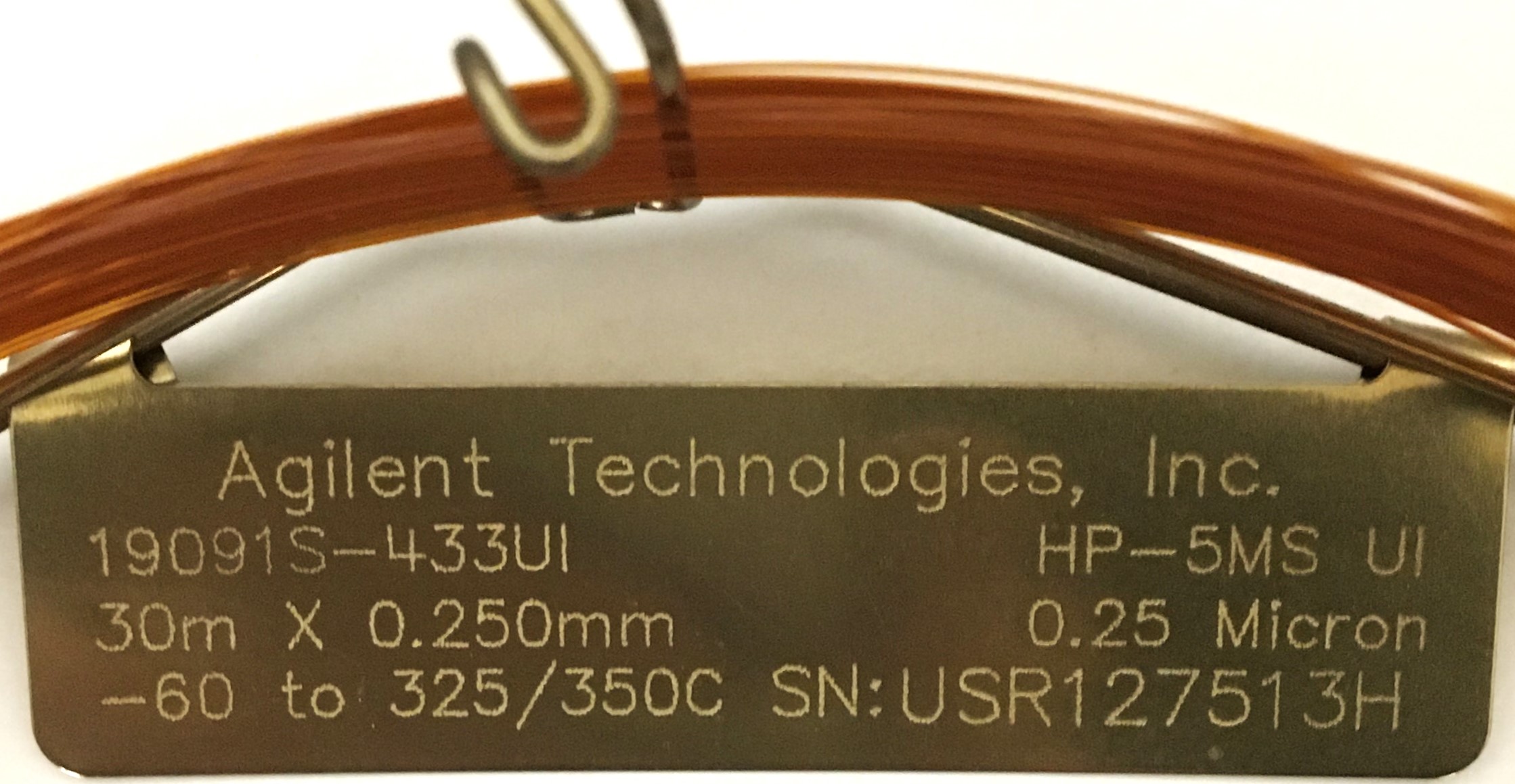 Used Agilent HP-5MS UI (19091S-433UI) Capillary Column (30M x 0.25mm x 0.25µm)