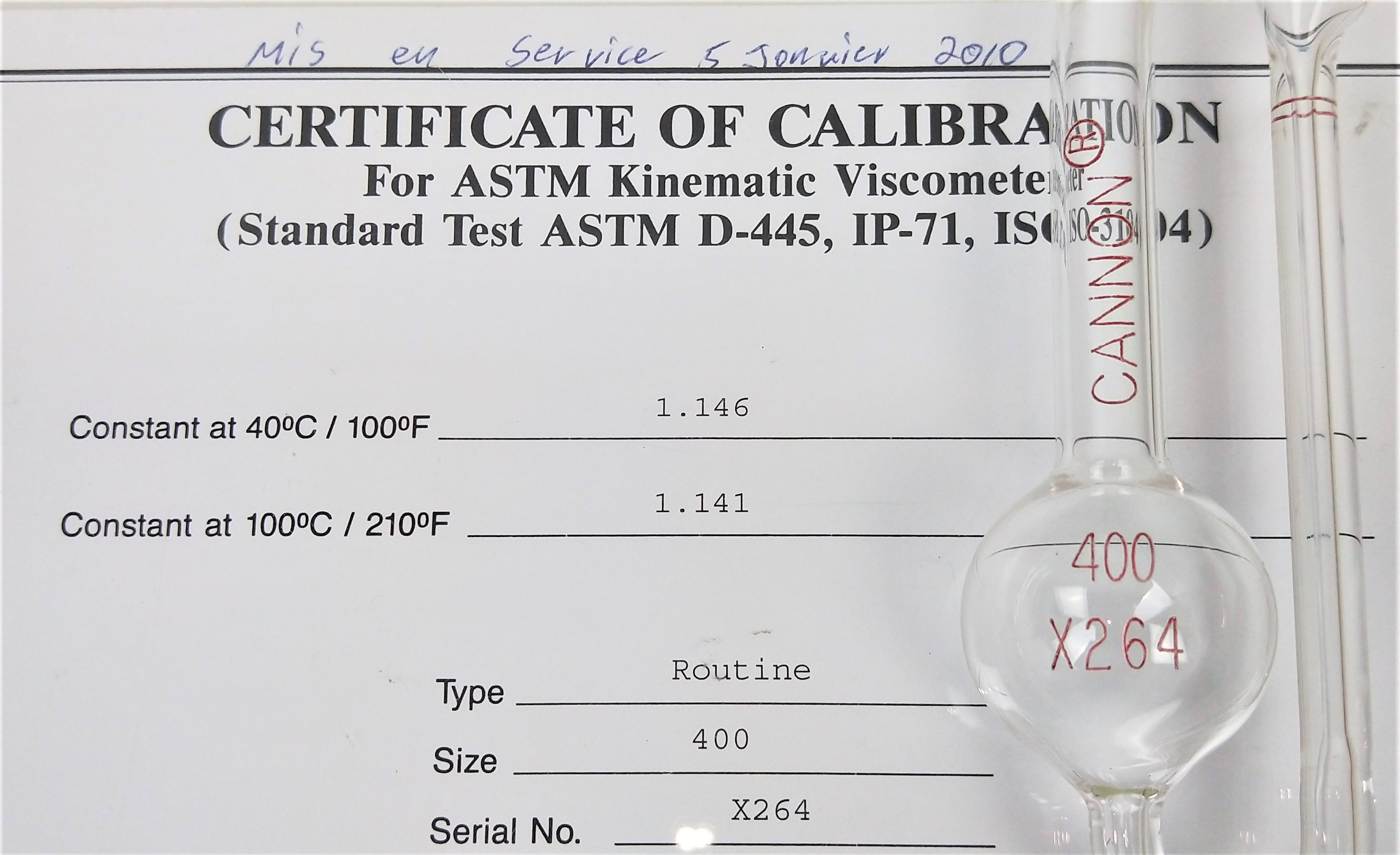 New Open Box Cannon-Fenske CFRC-400 Certified Routine Viscometer Tube - Size 400
