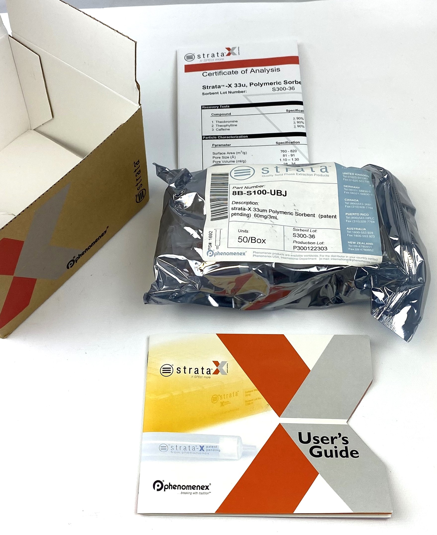 New open box Phenomenex Strata-X (8B-S100-UBJ) 33µm