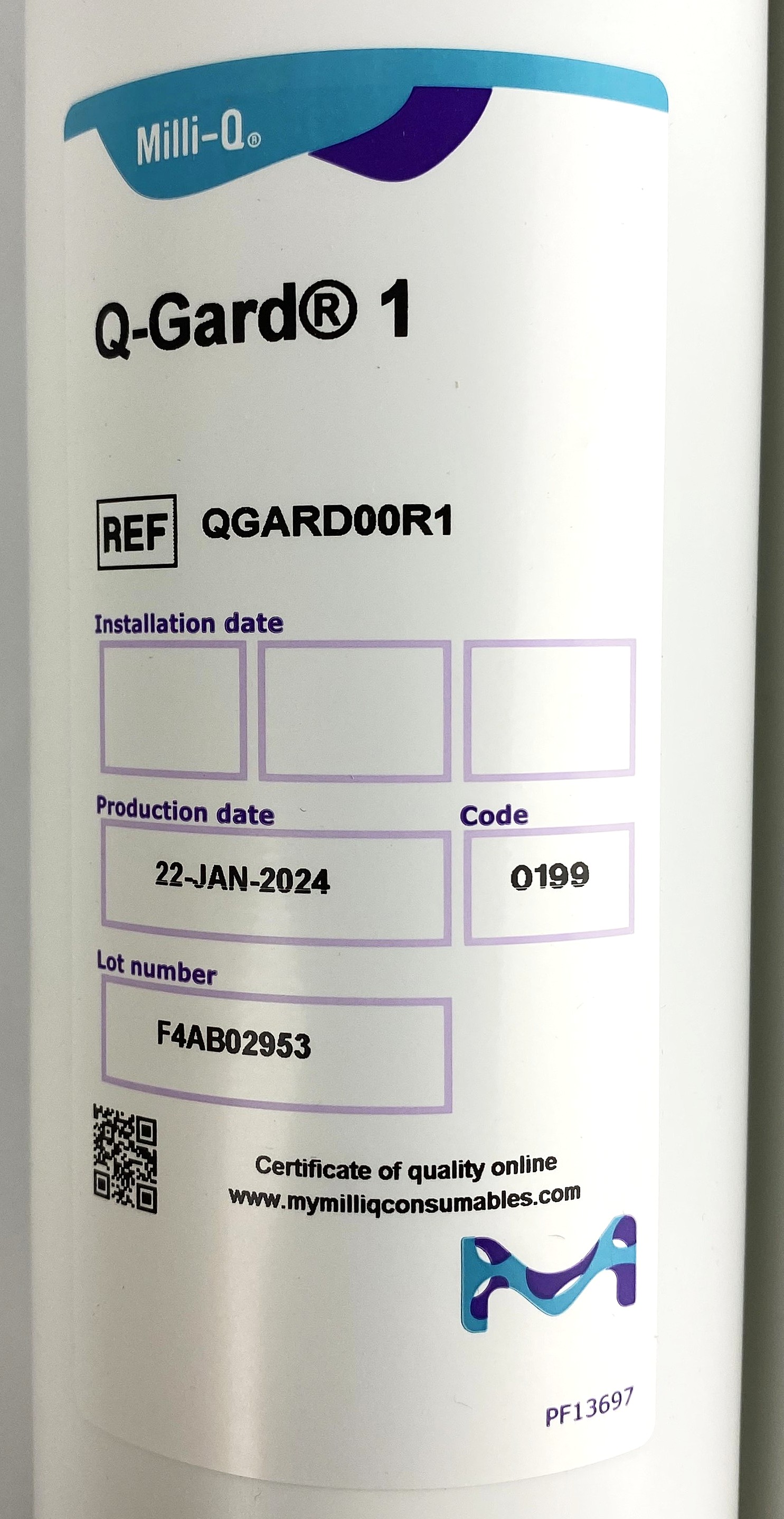 New Open Box Millipore Q-Gard 1 Filter Cartridge