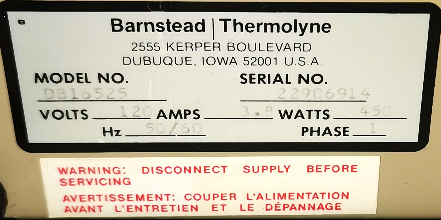 Used Thermolyne Type 16500 Dri-Bath Heater for COD Digestion