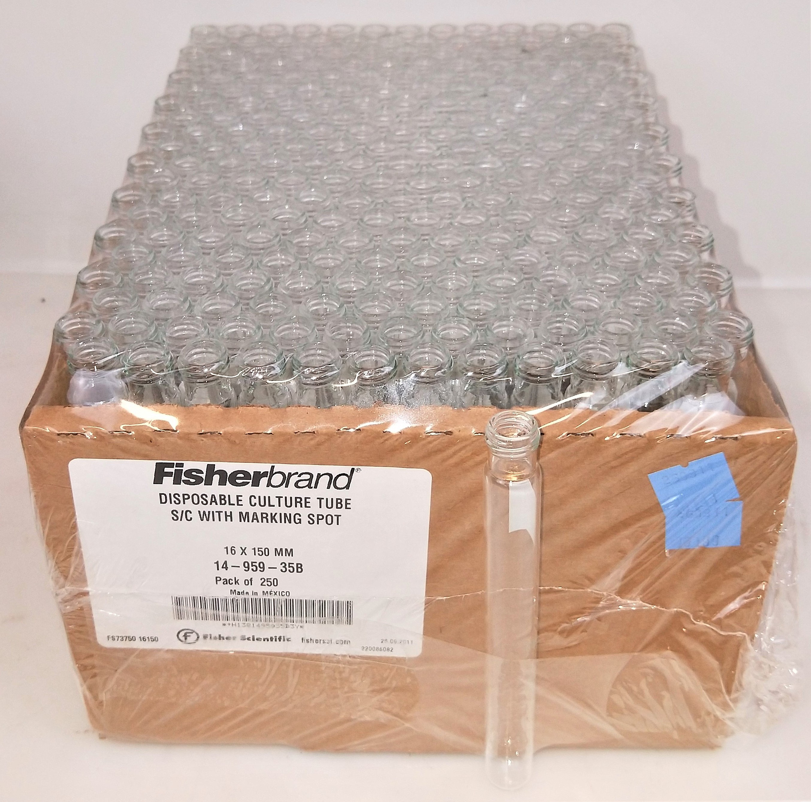 New Open Box Fisherbrand and KIMAX Threaded Culture Tubes - 16 x 150mm (Lot of 275 Tubes)