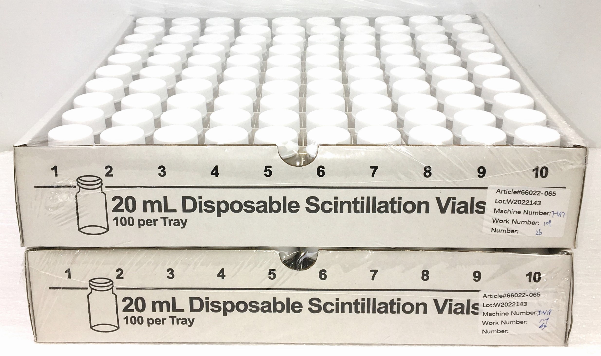 New VWR 66022-065 Scintillation Vial with Cap - 20mL (Box of 500)