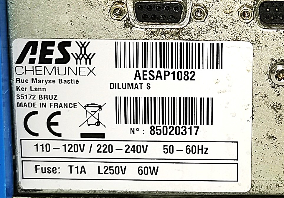 As is AES Dilumat S (AESAP1082) Gravimetric Diluter