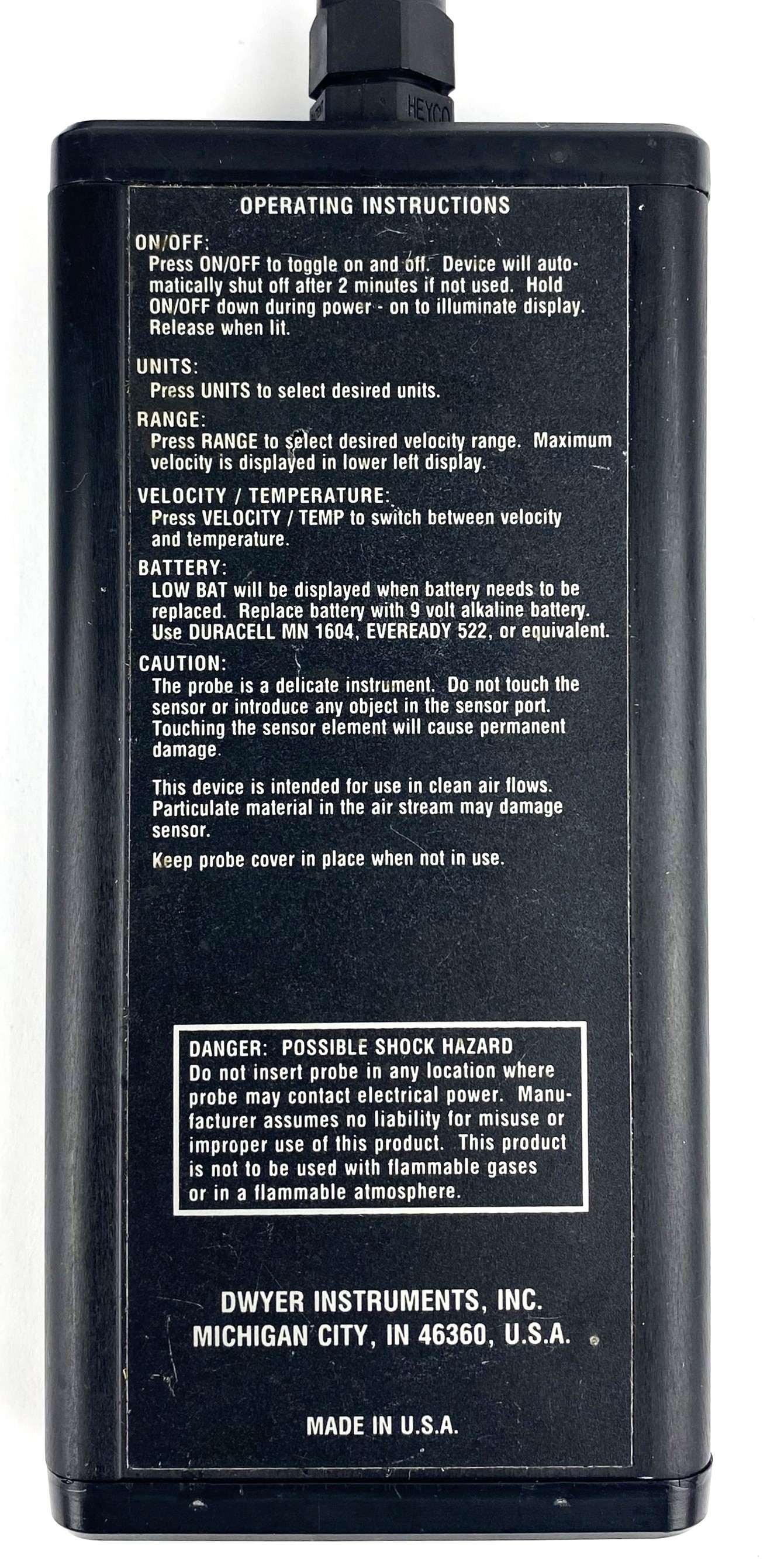 Used Dwyer Series 471 Thermo-Anemometer