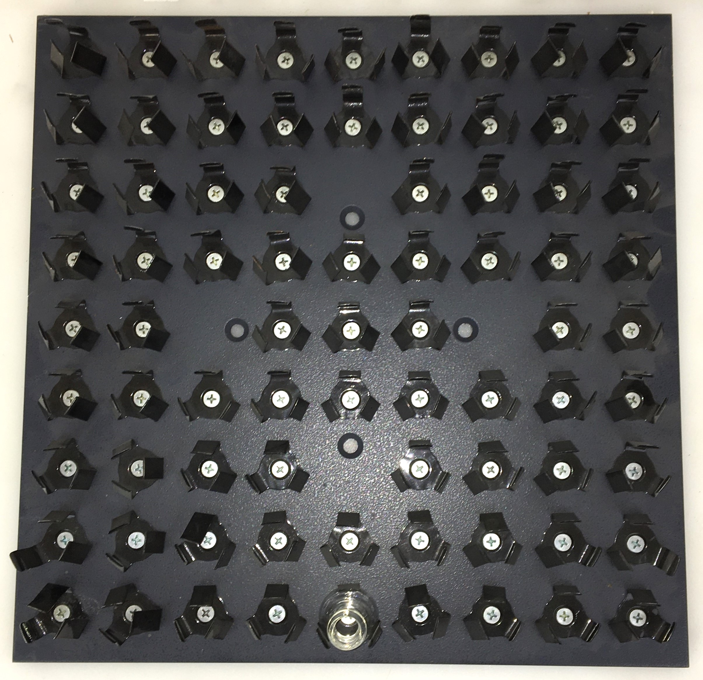 Used Flask Holder Platform Attachment for Shaker with 77 x 10mL Flask Clamps - 14" x 14"