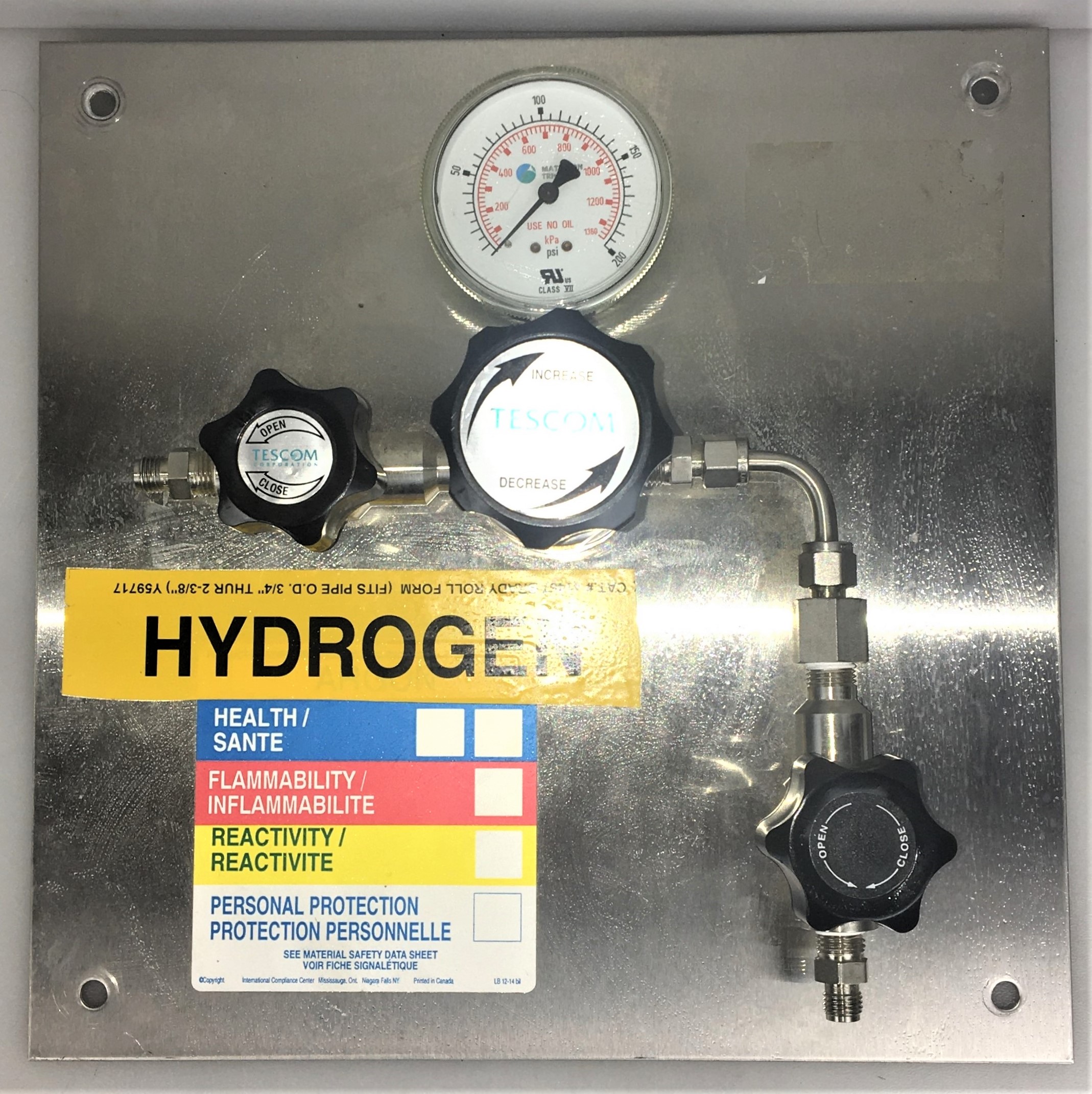 Used Tescom 44-2262-242-010 Pressure-Reducing Regulator Panel