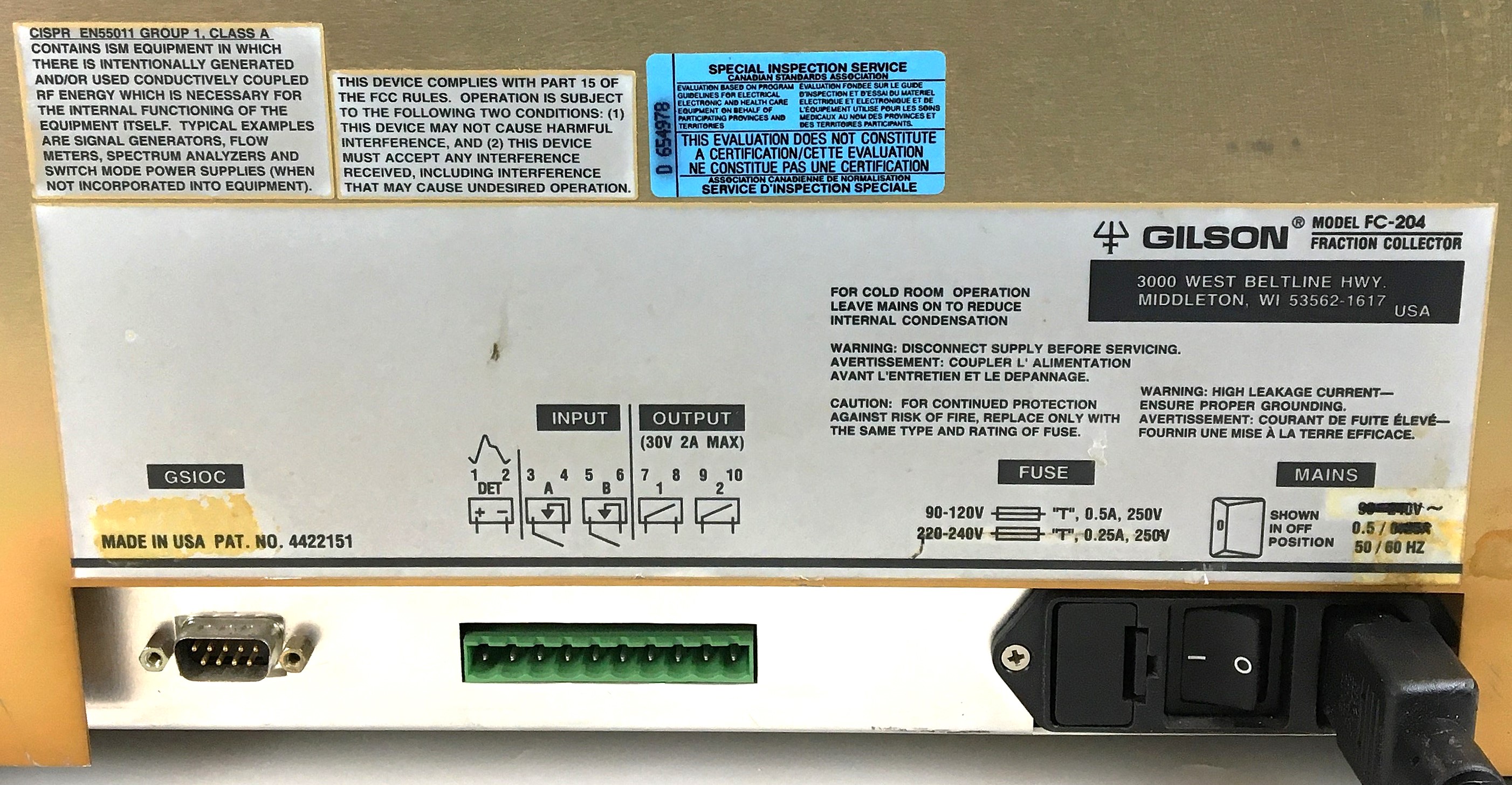 Used Gilson FC 204 Fraction Collector