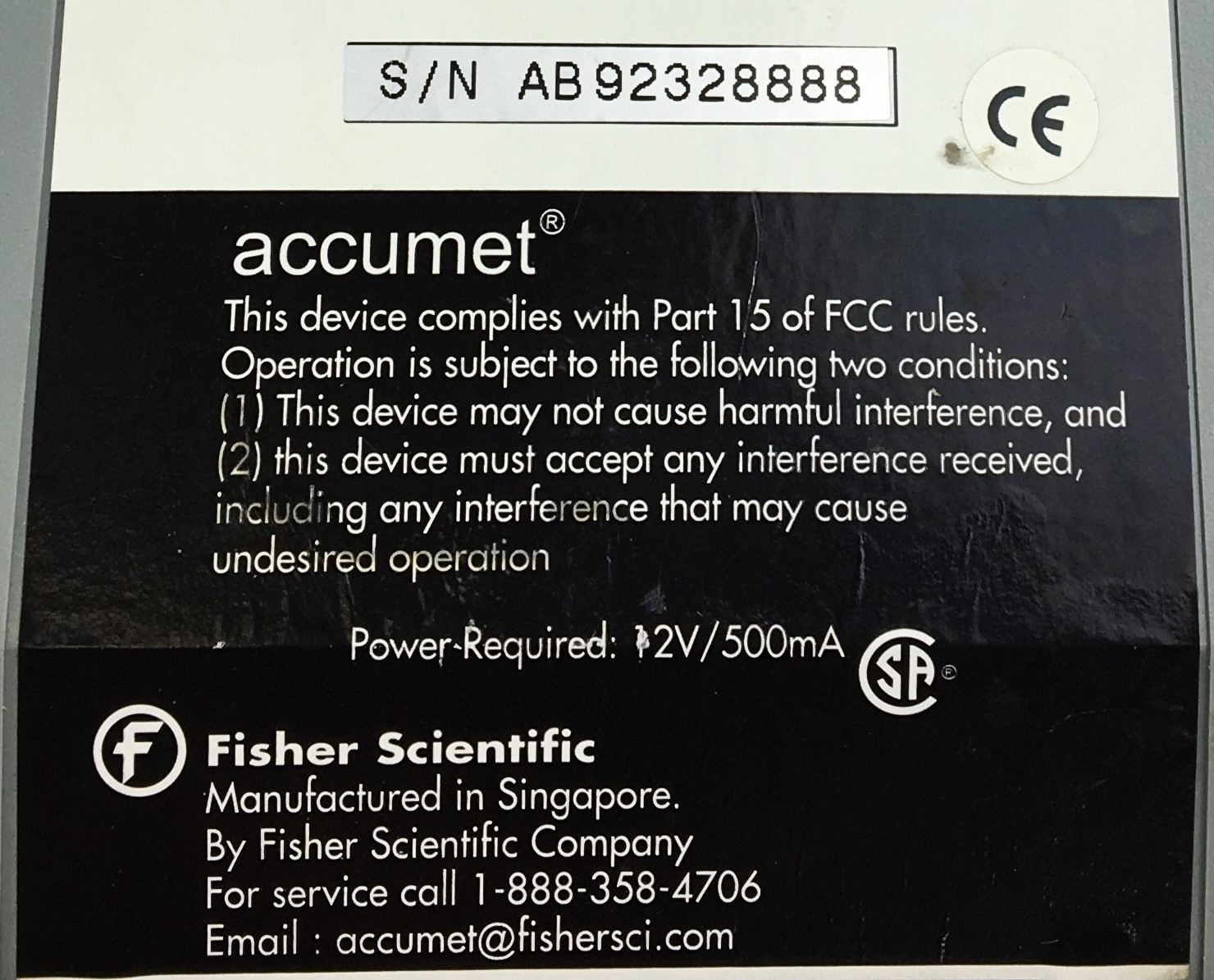 Used Fisher Accumet Basic AB30 Conductivity Meter with Probes and Support Arm