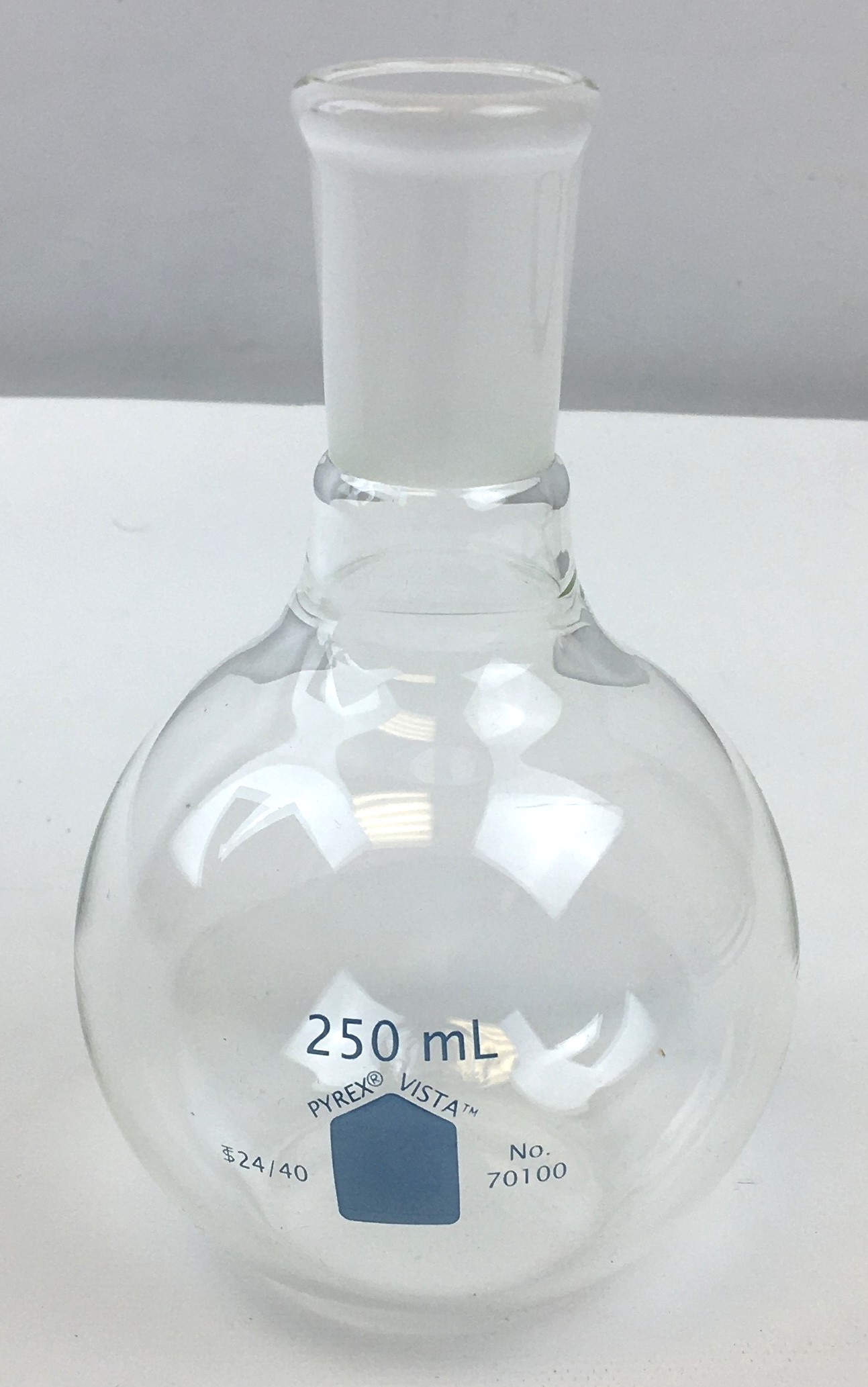 Used Corning PYREX (and Equivalent) 250mL Flat-Bottom Boiling Flask
