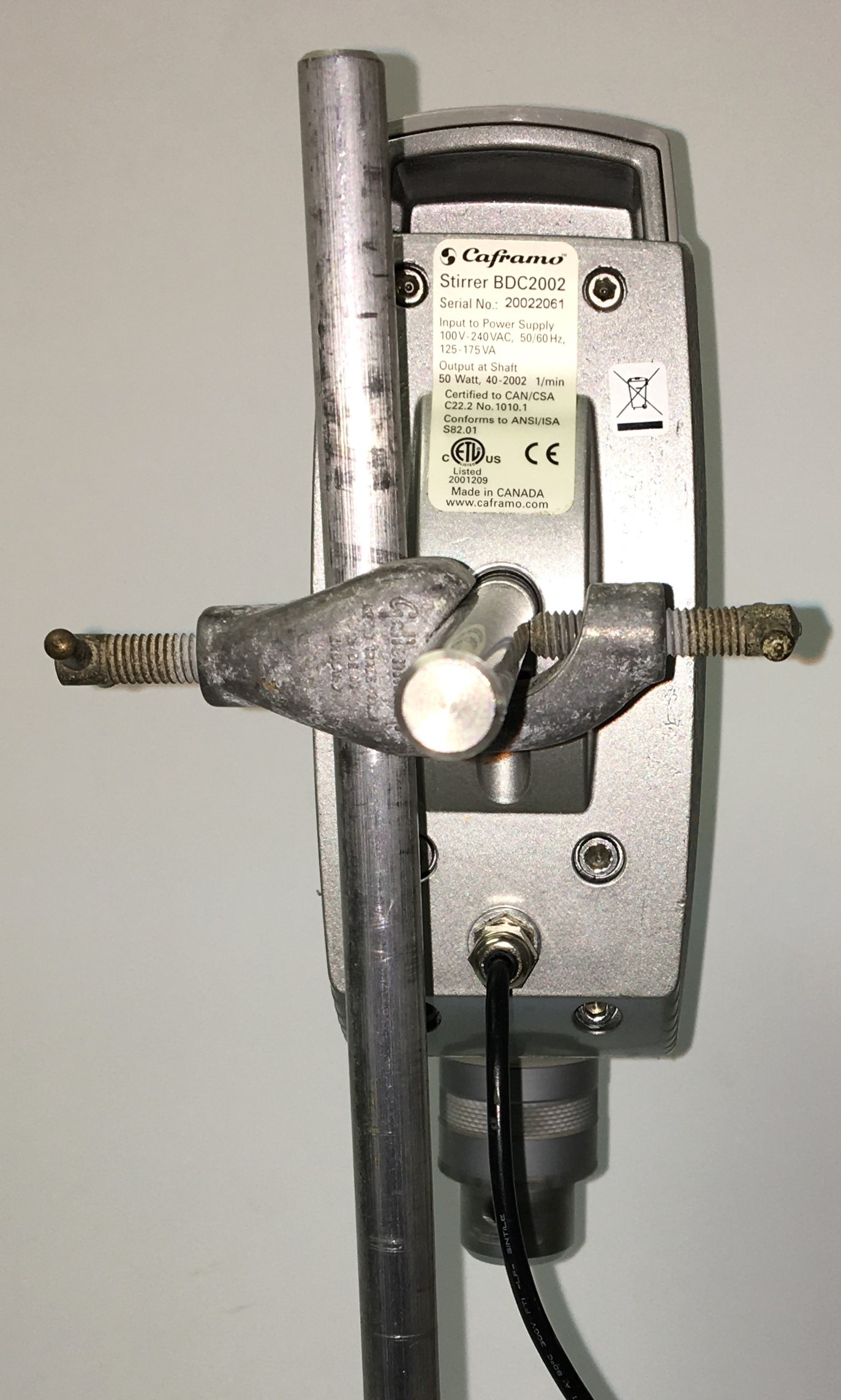 Used Caframo Compact Digital BDC2002 Overhead Stirrer with A166 Impeller