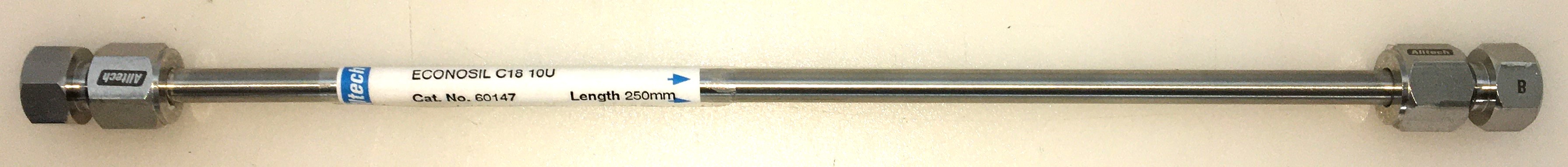 New Open Box Alltech Econosil C18 HPLC Column - 25 cm × 4.6 mm x 10µm