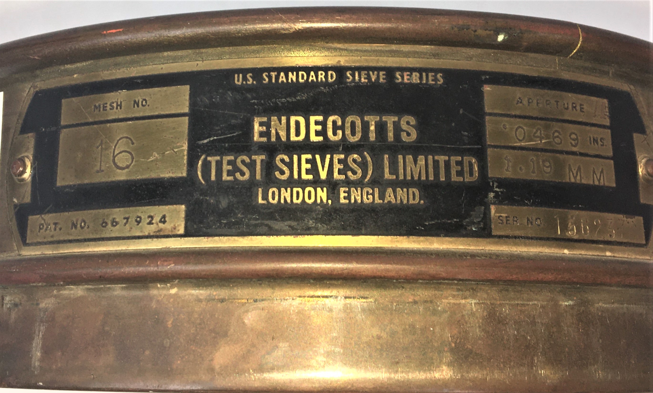 Used Endecotts #16 Brass 8" Sieve (1.18mm)