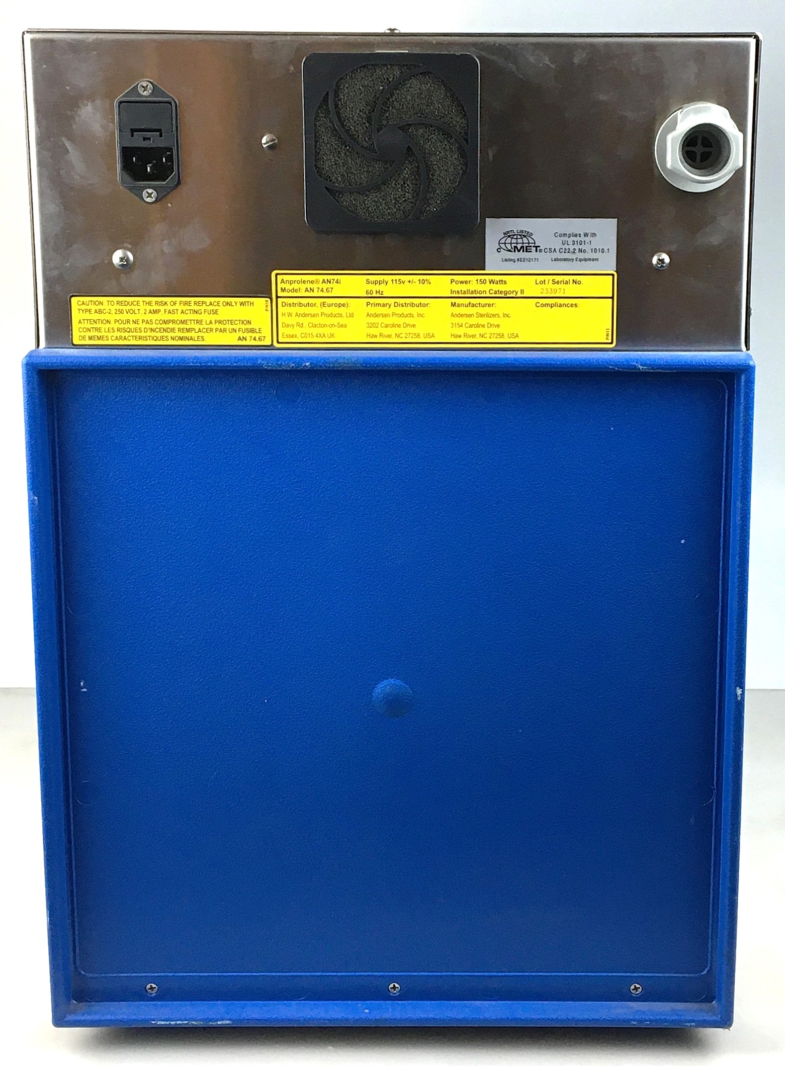 Used Anprolene AN74i EtO Gas Sterilizer