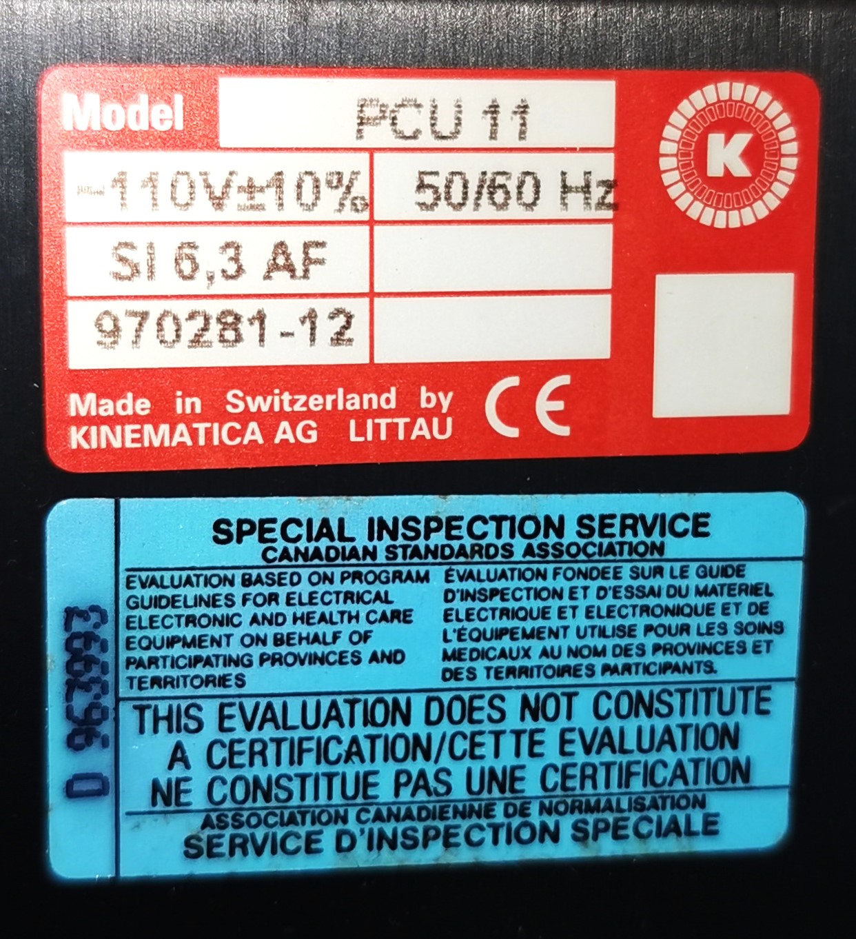 Used Kinematica Polytron PT 10/35 Homogenizer with PCU-11 Controller and PTA 20S Probe