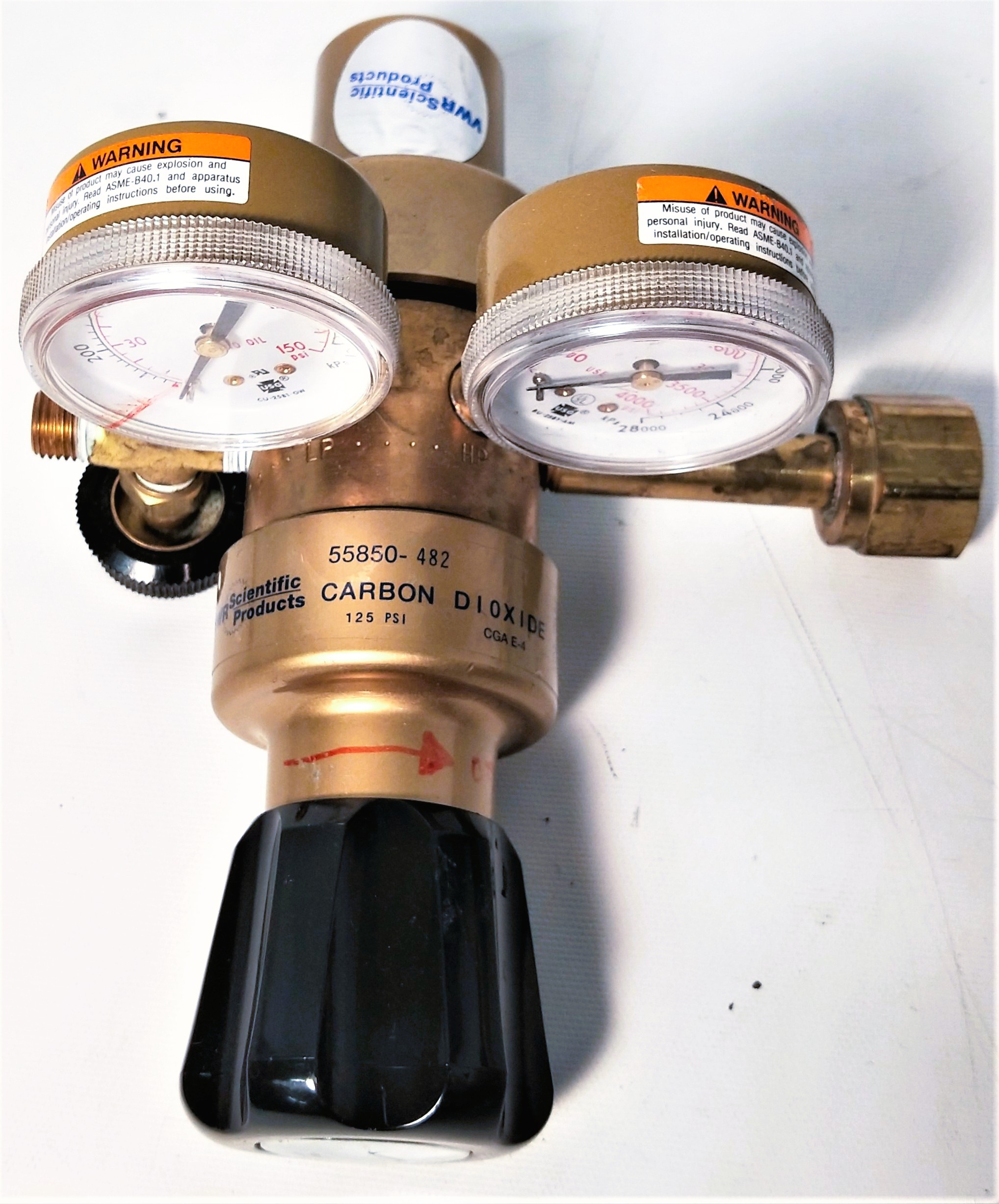 Used VWR 55850-482 Single Stage CO2 Regulator (CGA 320)