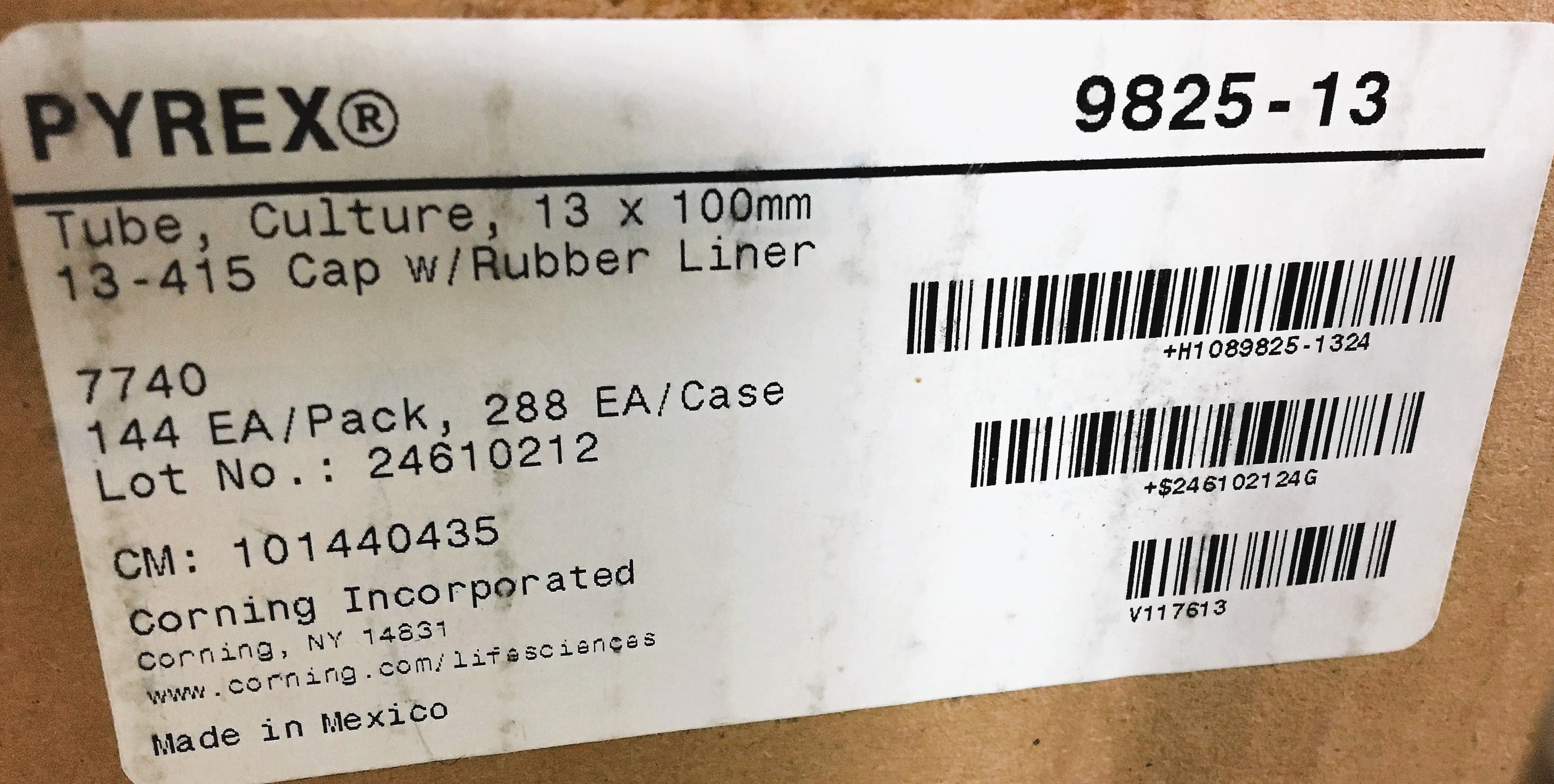 Used Corning PYREX and Kimble KIMAX 13 x 100mm Culture Tubes (Lot of 360 Tubes)