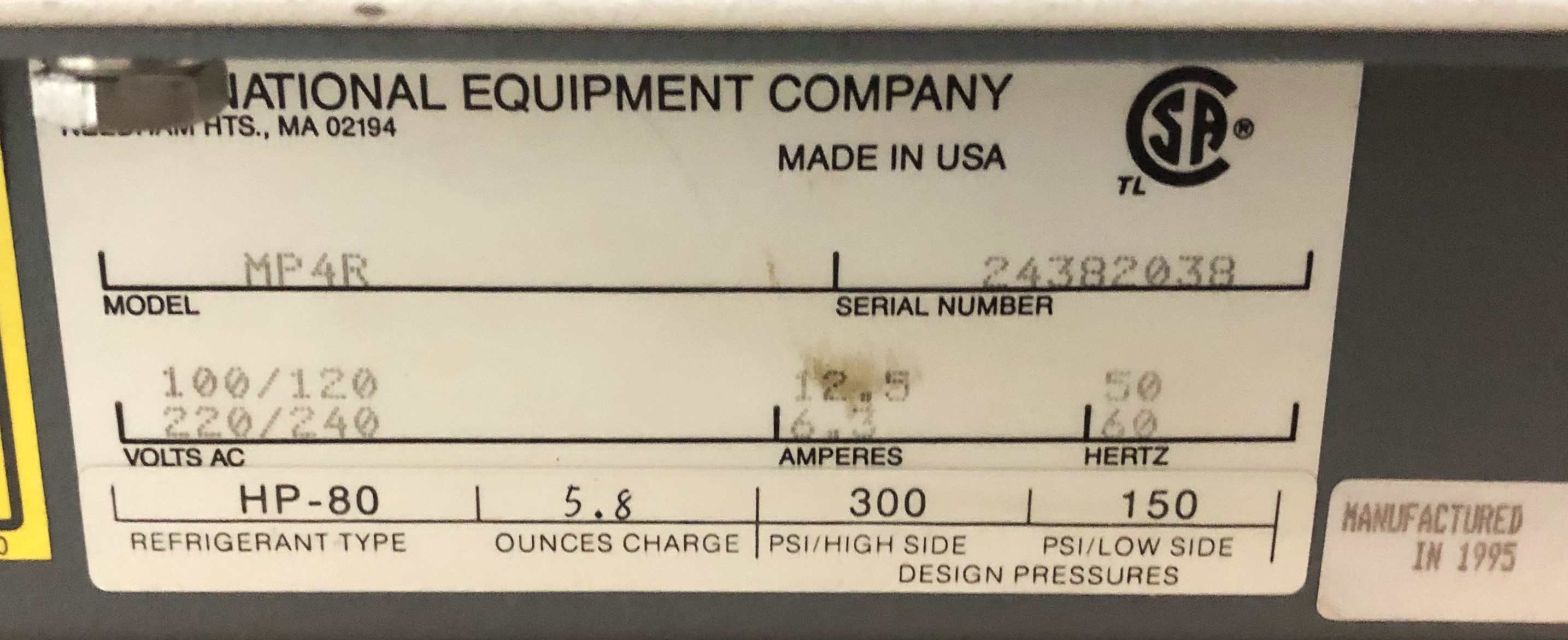Used IEC Centra MP4R Refrigerated Centrifuge with IEC 224 Rotor and Accessories - 4 x 50mL