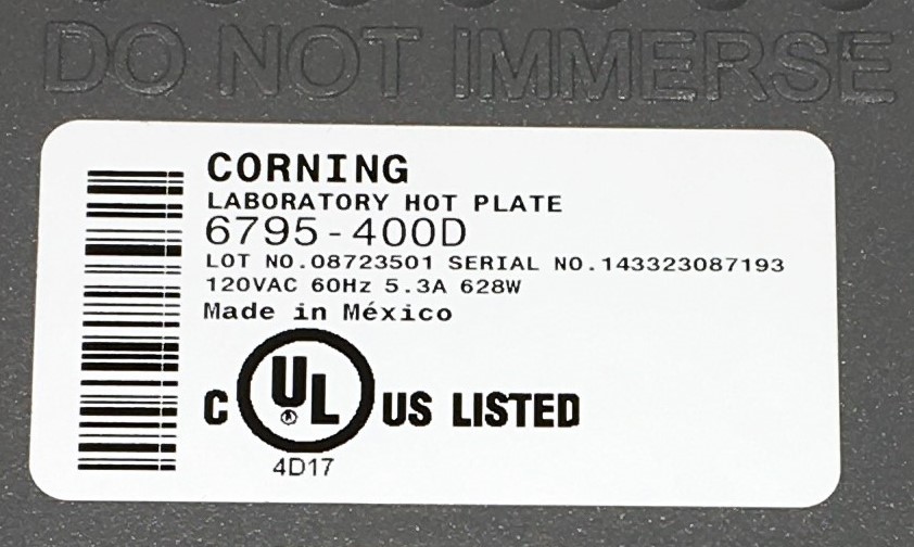New Open Box Corning PC-400D Digital Hot Plate (5" x 7" Plate)