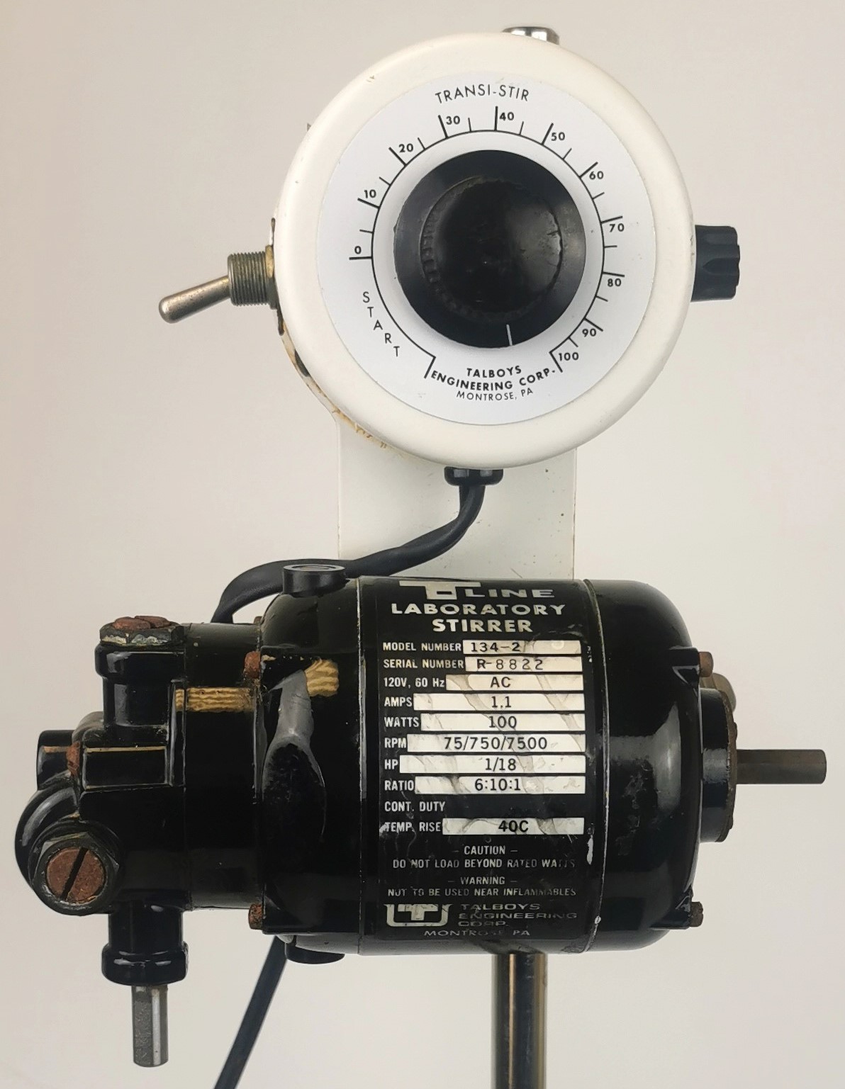 Used Talboys T-Line 134-2 Overhead Stirrer with Stand