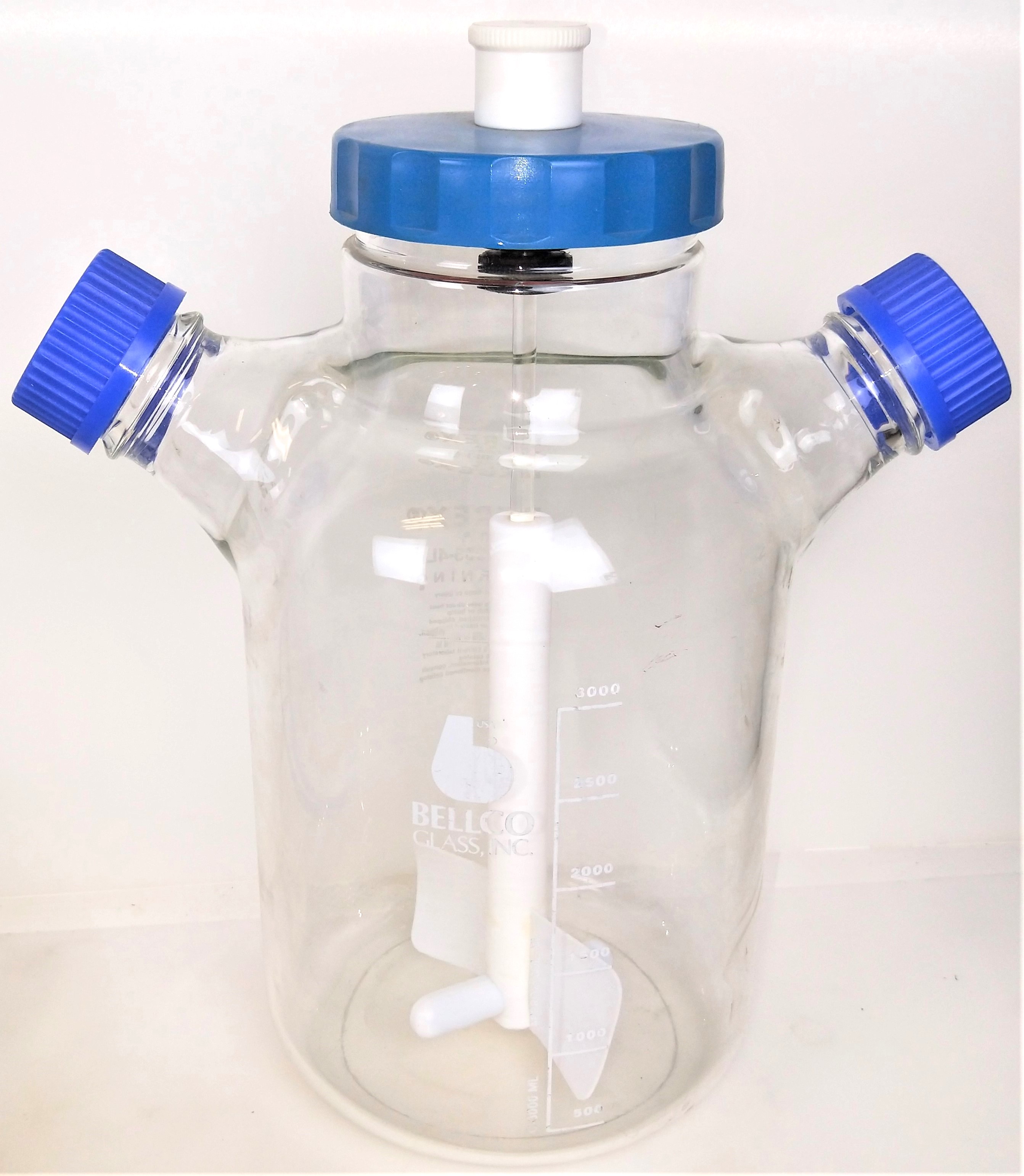 Used Corning (Bellco) ProCulture 4502-3L Double Sidearm Spinner Flask (3000mL)