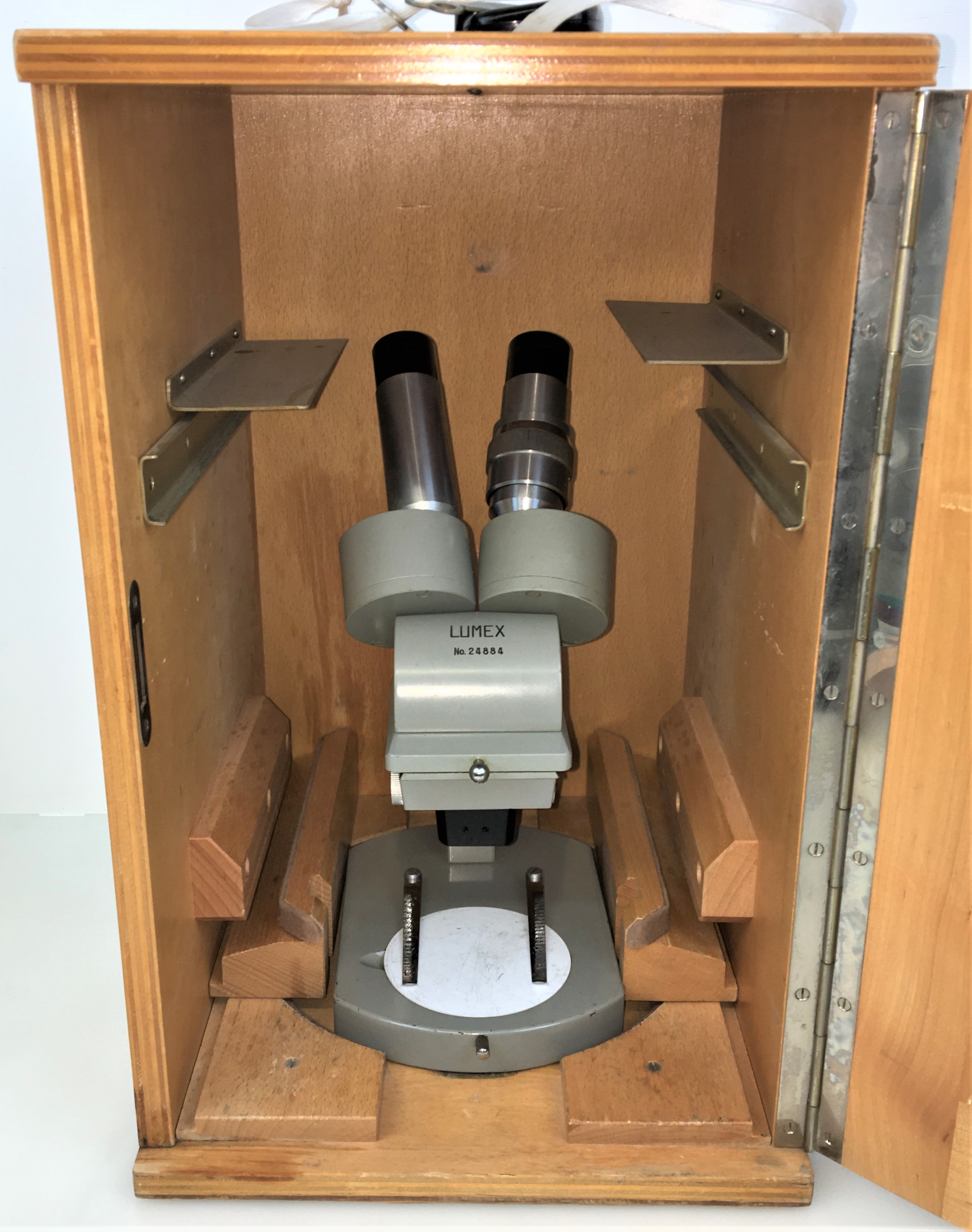 Used Precision Optics Lumex Stereo Microscope with Wooden Case
