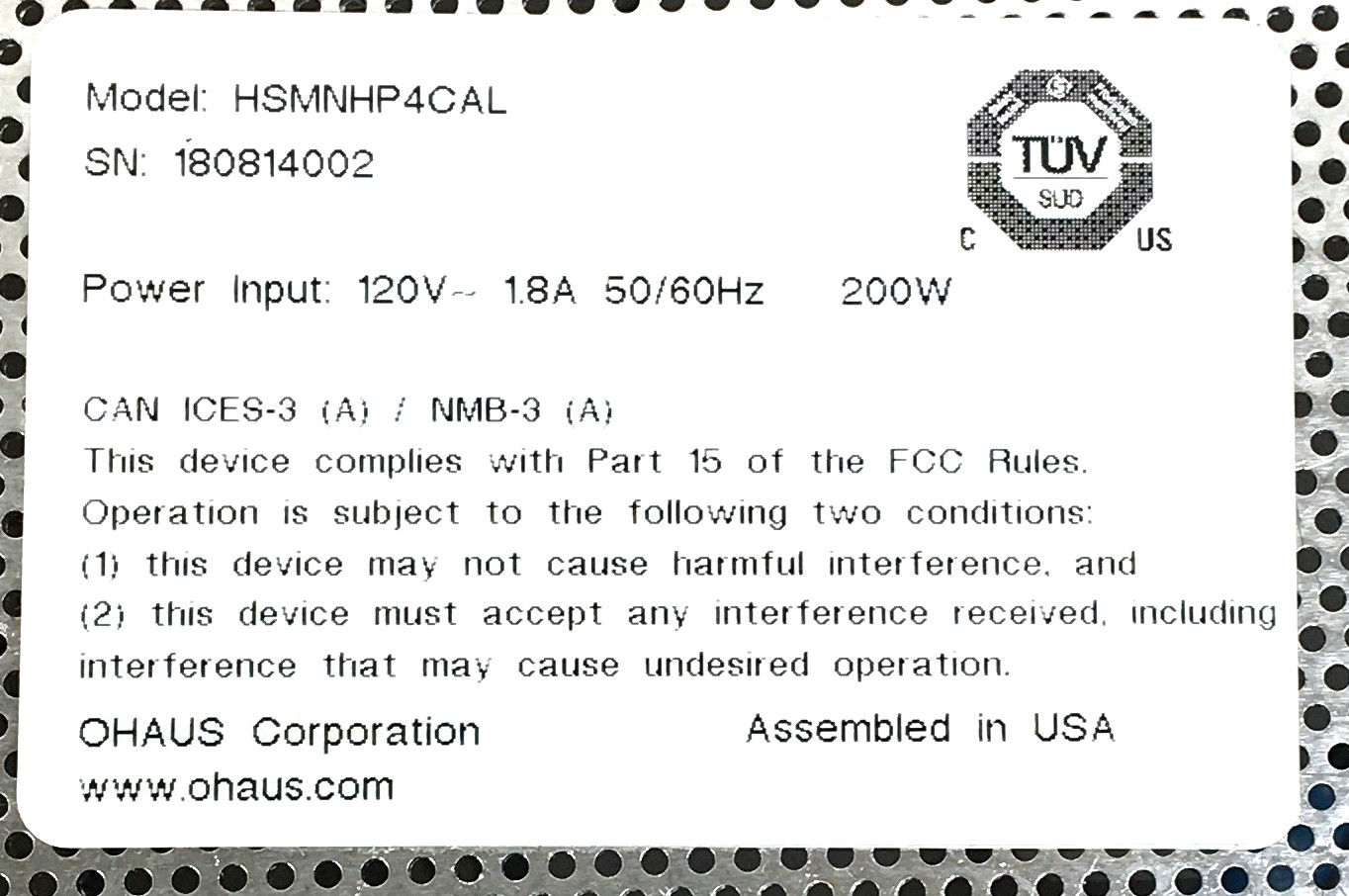 New Open Box Ohaus HSMNHP4CAL Hot Plate (4″ x 4″ Plate)
