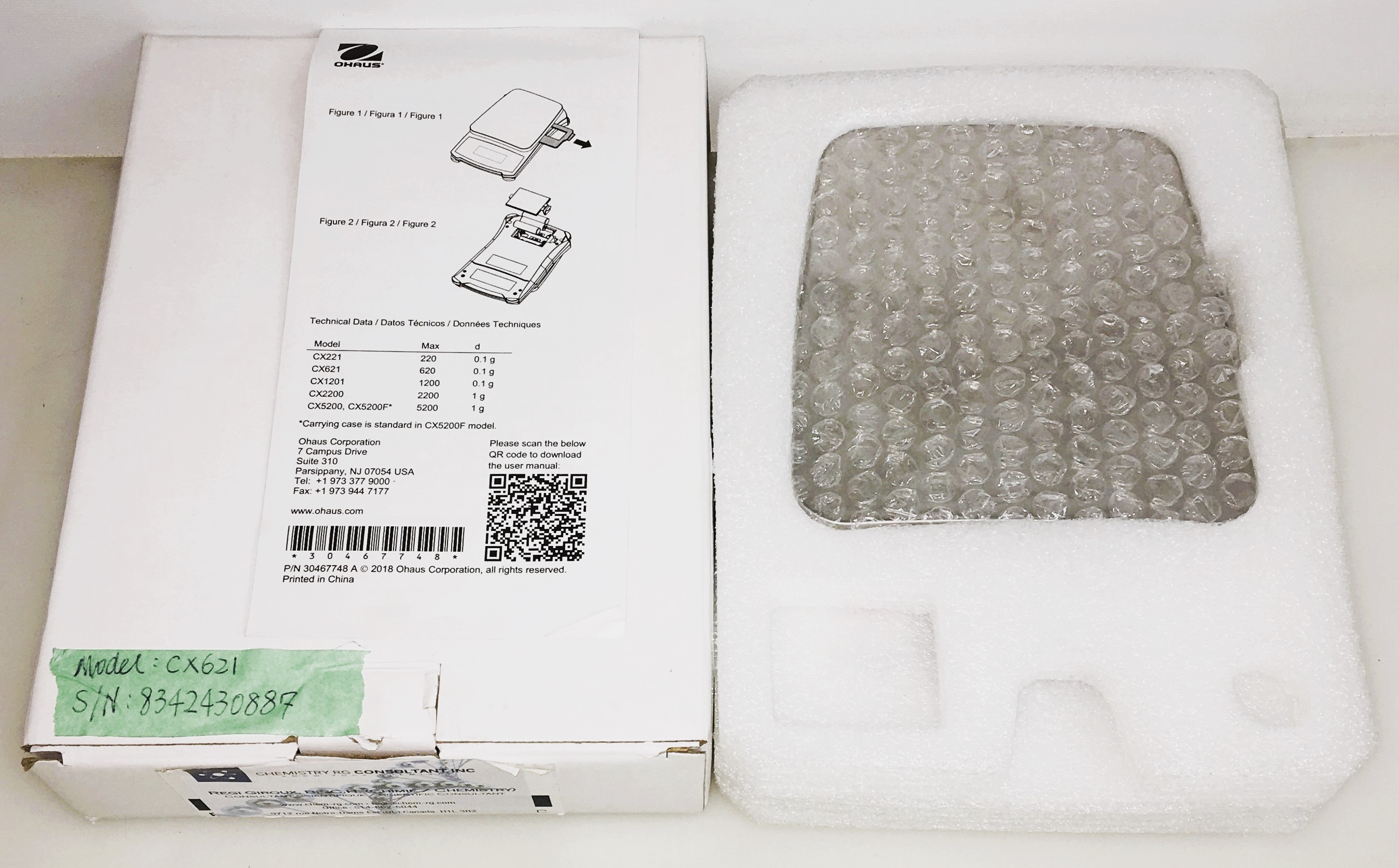 New Open Box Ohaus Compass CX621 Portable Balance (620g x 0.1g)