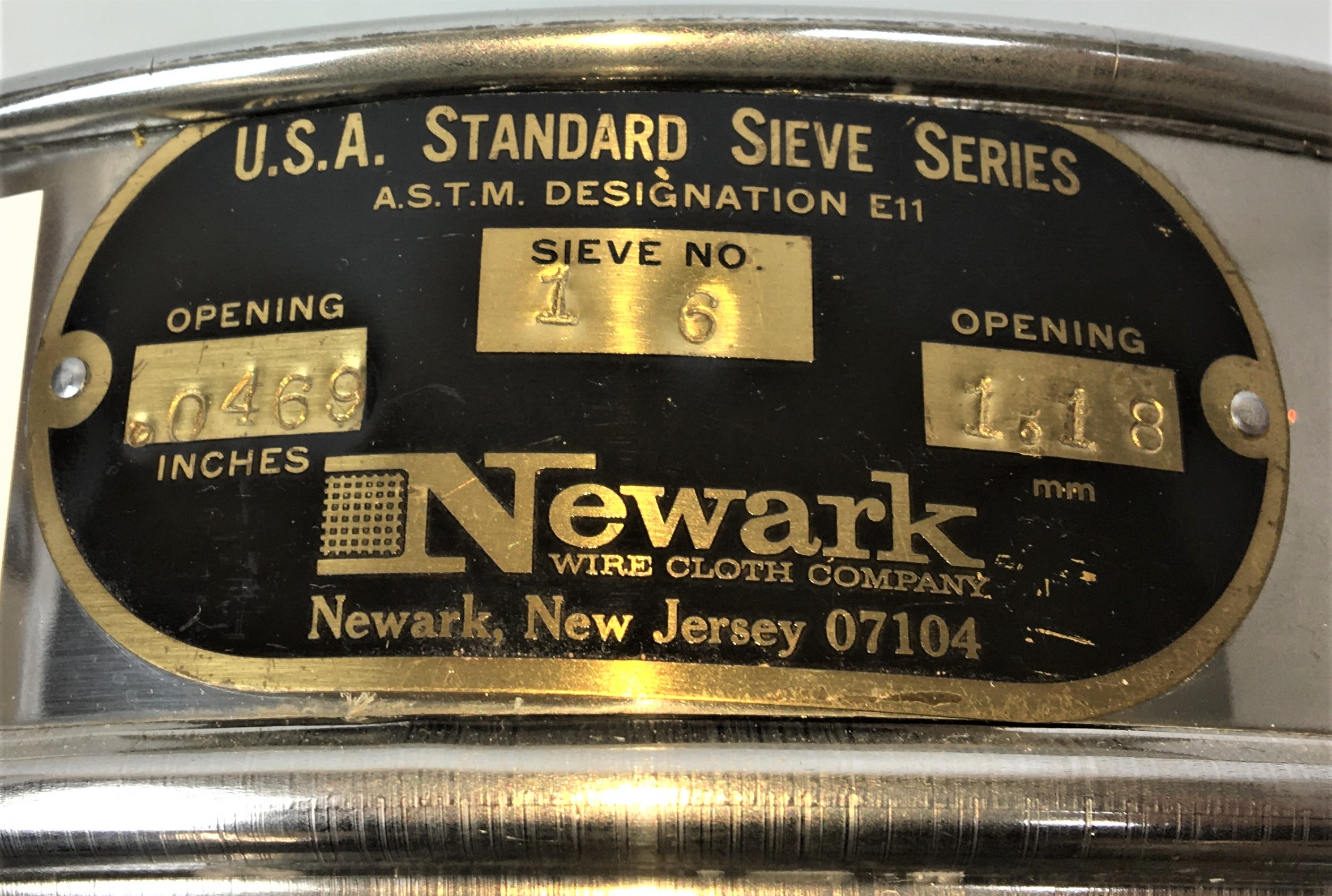 Used Newark #16 Stainless Steel 8" Sieve - 1.18mm