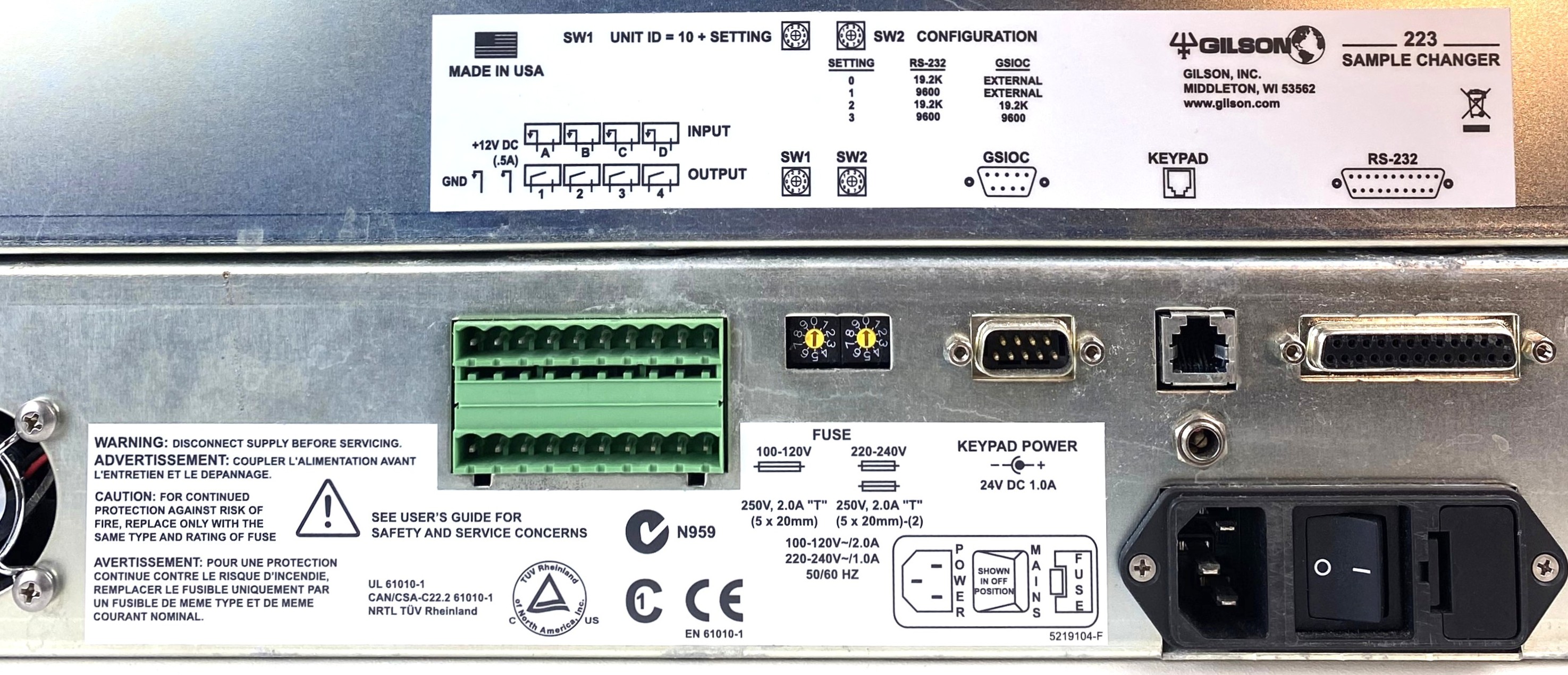 Used Gilson 223 Sample Changer - Autosampler