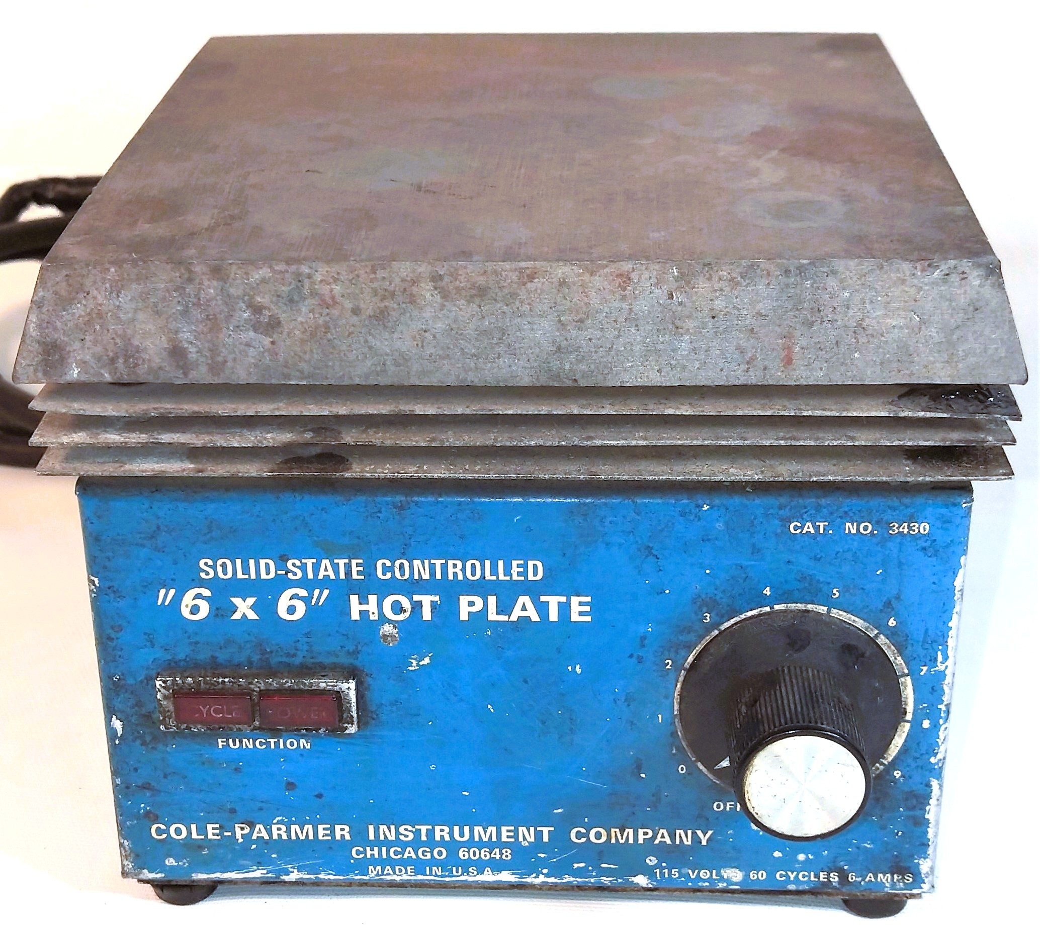 Used Cole-Parmer 3430 Aluminum Top Hot Plate (6" x 6" Plate)