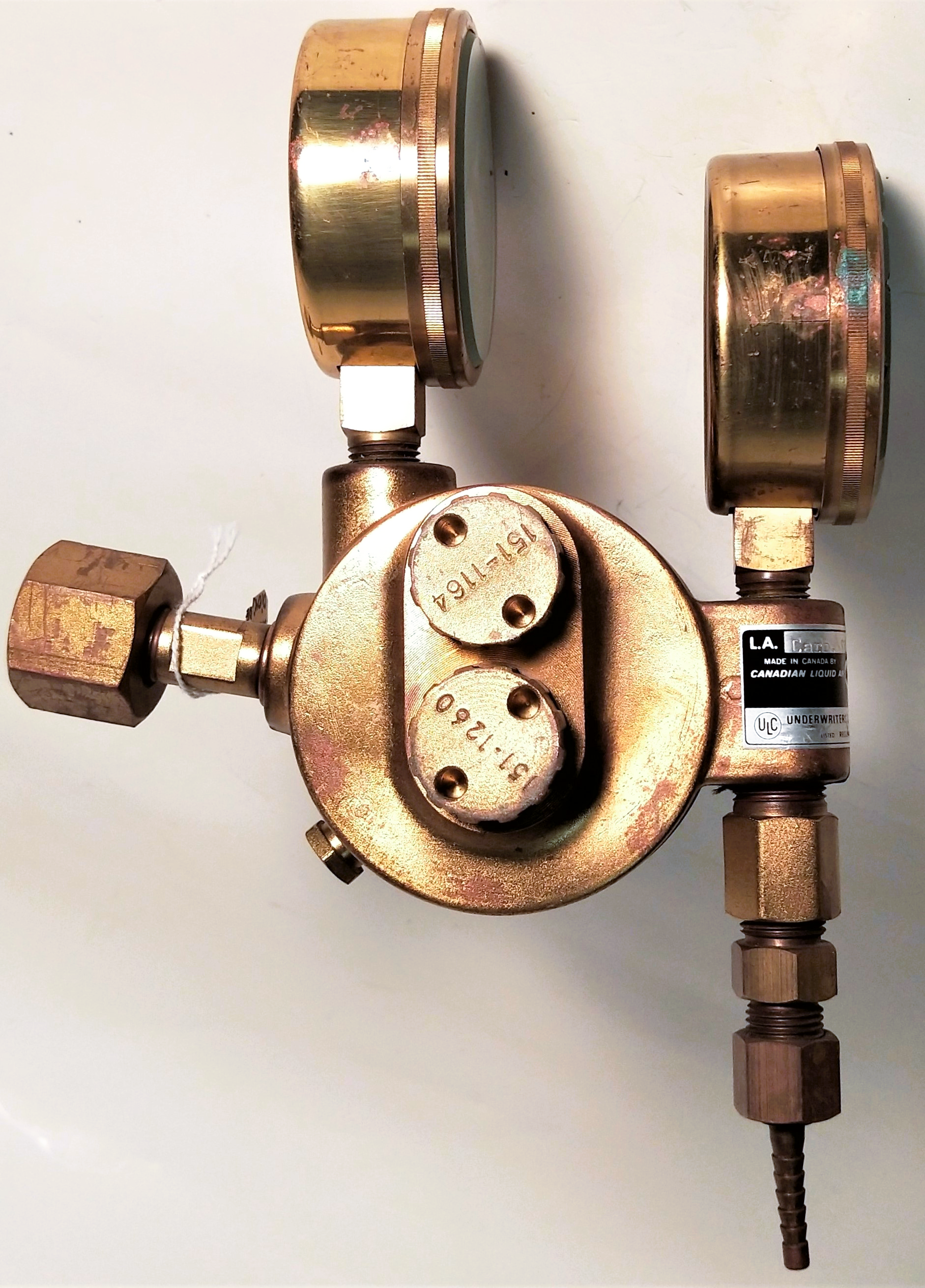 Used Liquid Air Carbon Dioxide Brass Regulator (CGA 580)