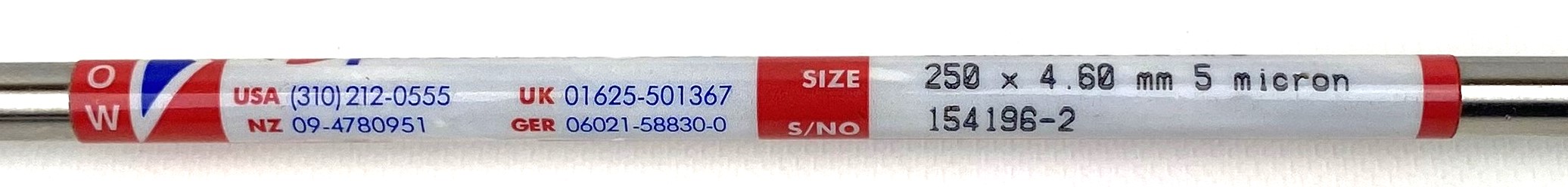 Used Phenomenex Lichrosorb RP8 (00G-0233-E0) LC Column (25 cm × 4.6 mm x 5µm)