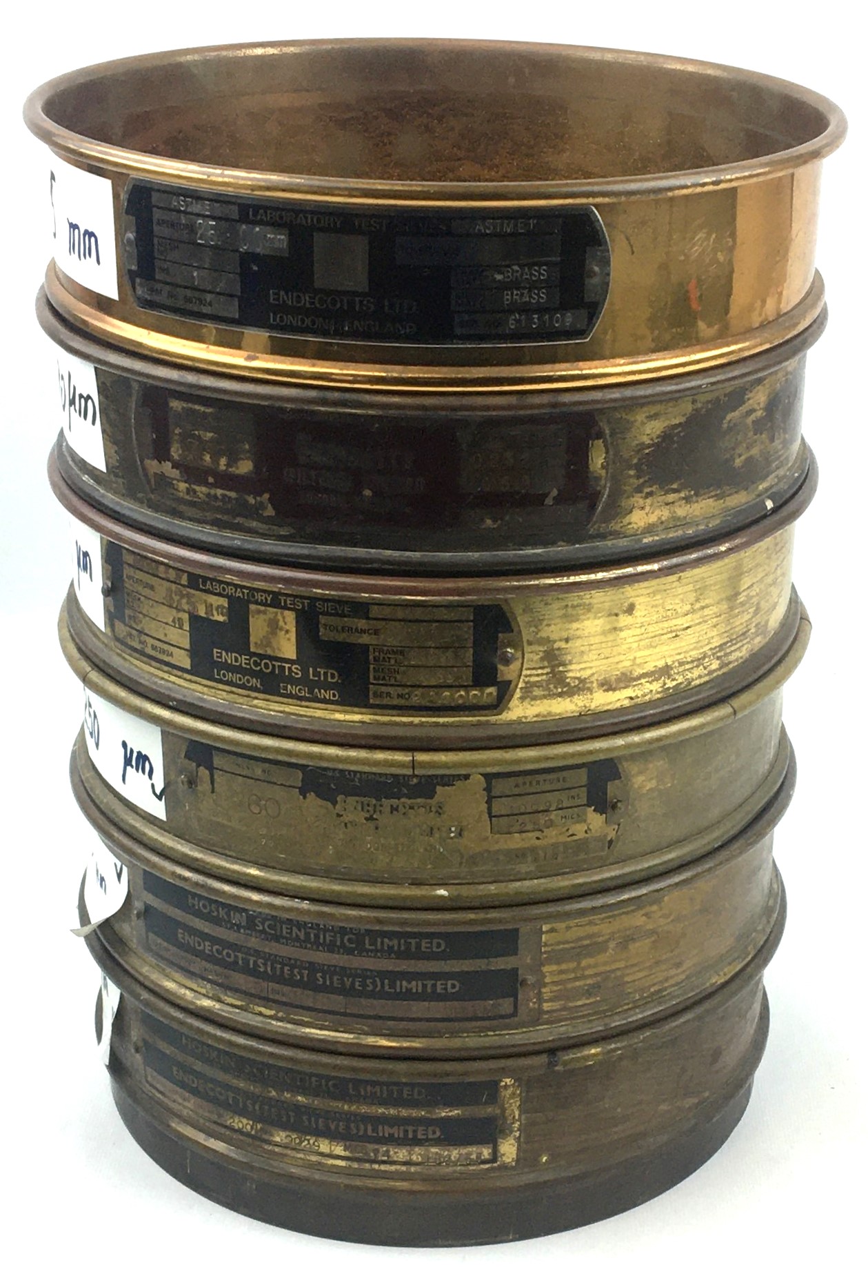 Used Endecotts 8" Brass Sieve Kit (Set of 6)