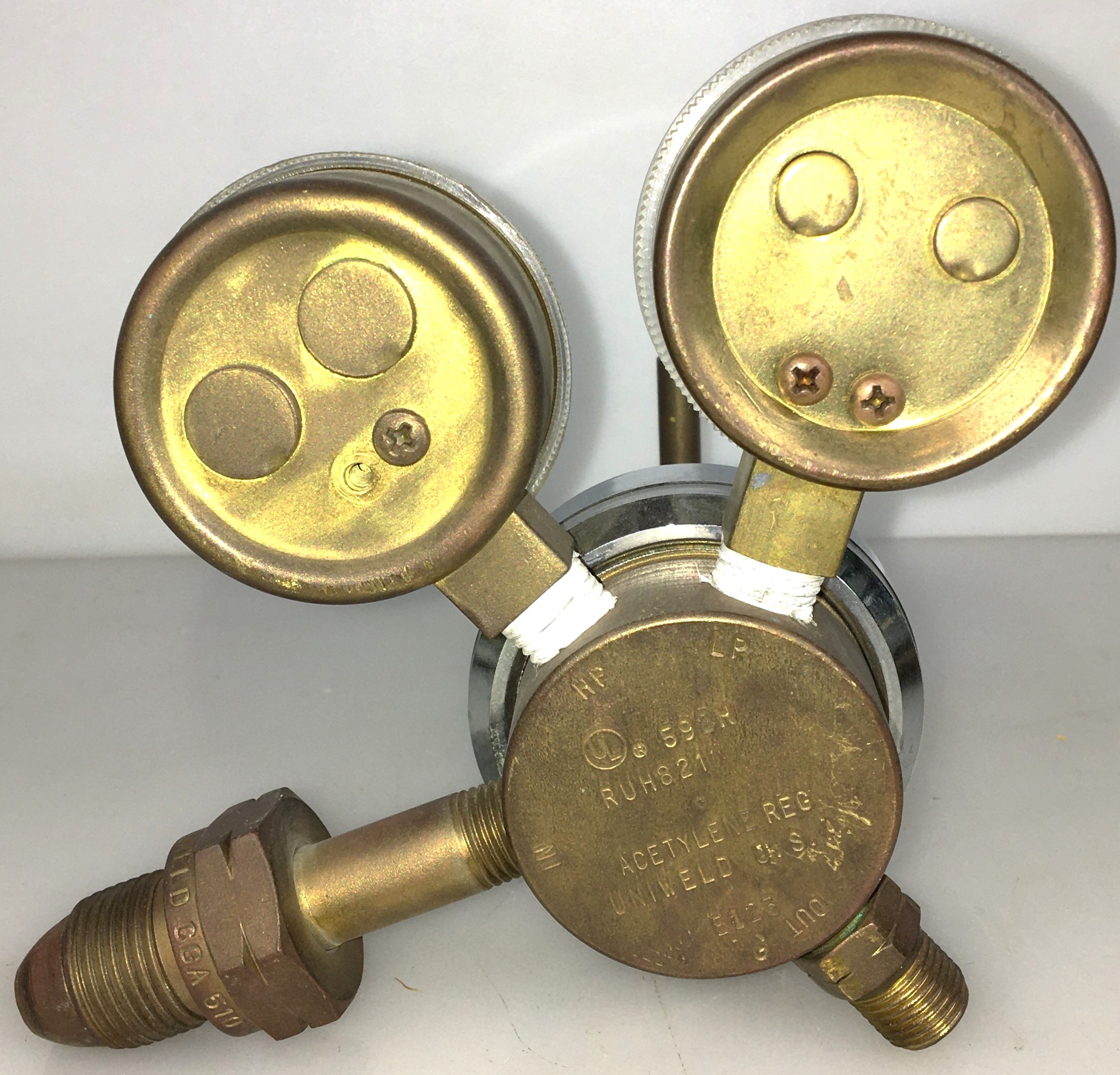 Used Uniweld 592H Brass Acetylene Regulator (CGA 510)