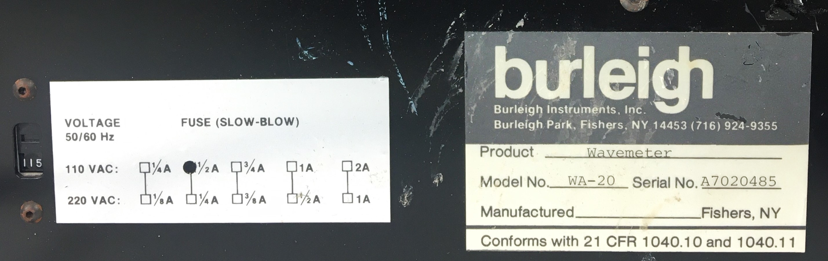 Used Burleigh WA-20 Wavelength Meter