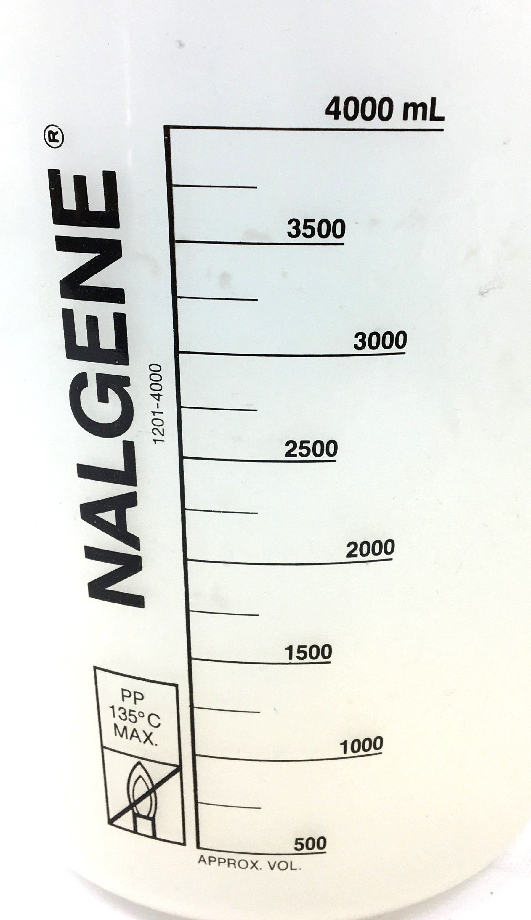 New Open Box Nalgene 1201-4000 Graduated Plastic Beaker - 4L